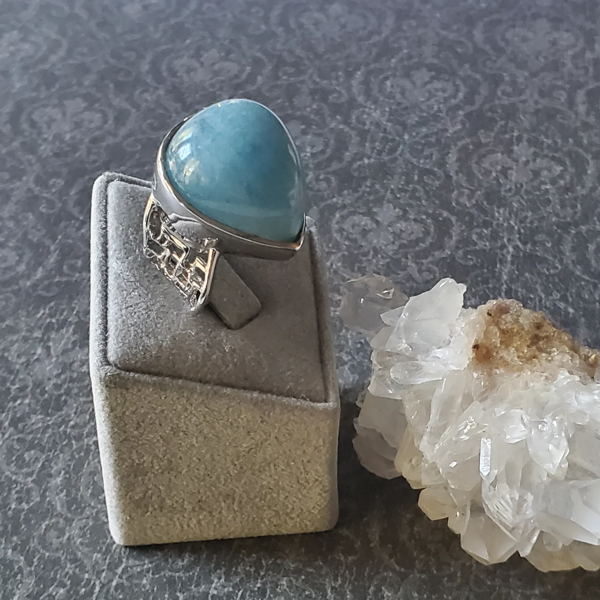 Aquamarine Sterling Silver Ring Size 7.5 (photo 2 of 10)