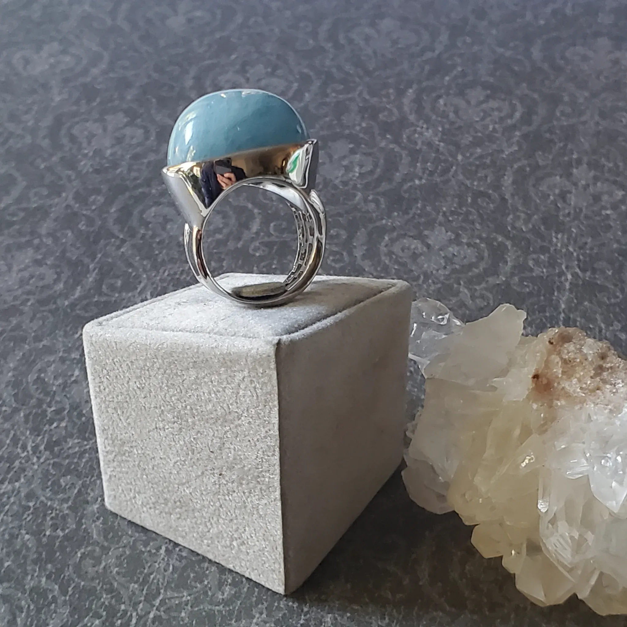 Aquamarine Sterling Silver Ring Size 7.5 (photo 5 of 10)