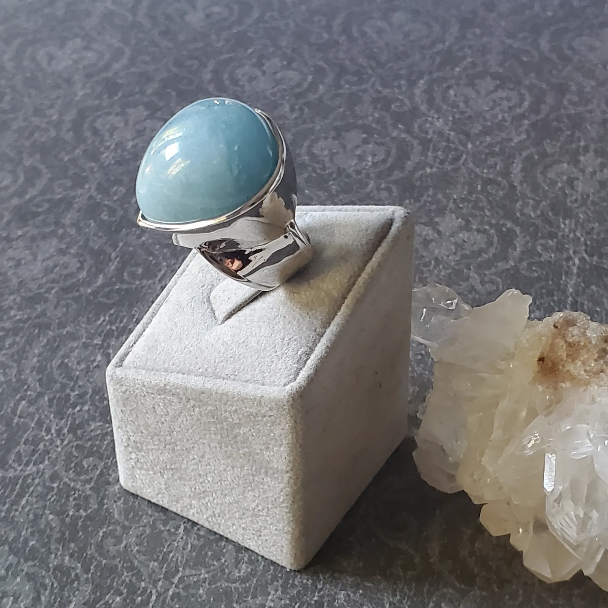 Aquamarine Sterling Silver Ring Size 7.5 (photo 7 of 10)