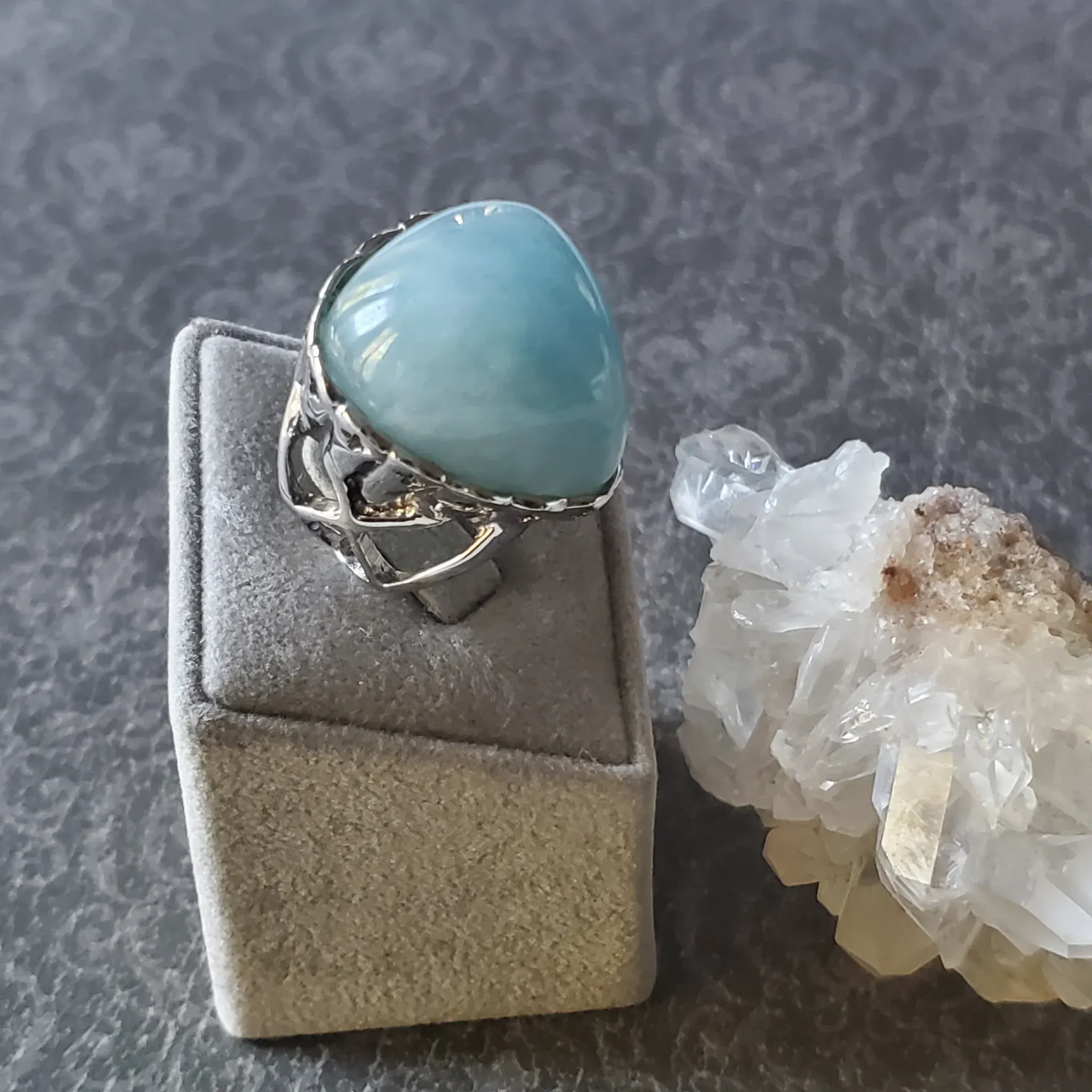 Aquamarine Sterling Silver Ring Size 8.5 (photo 2 of 10)