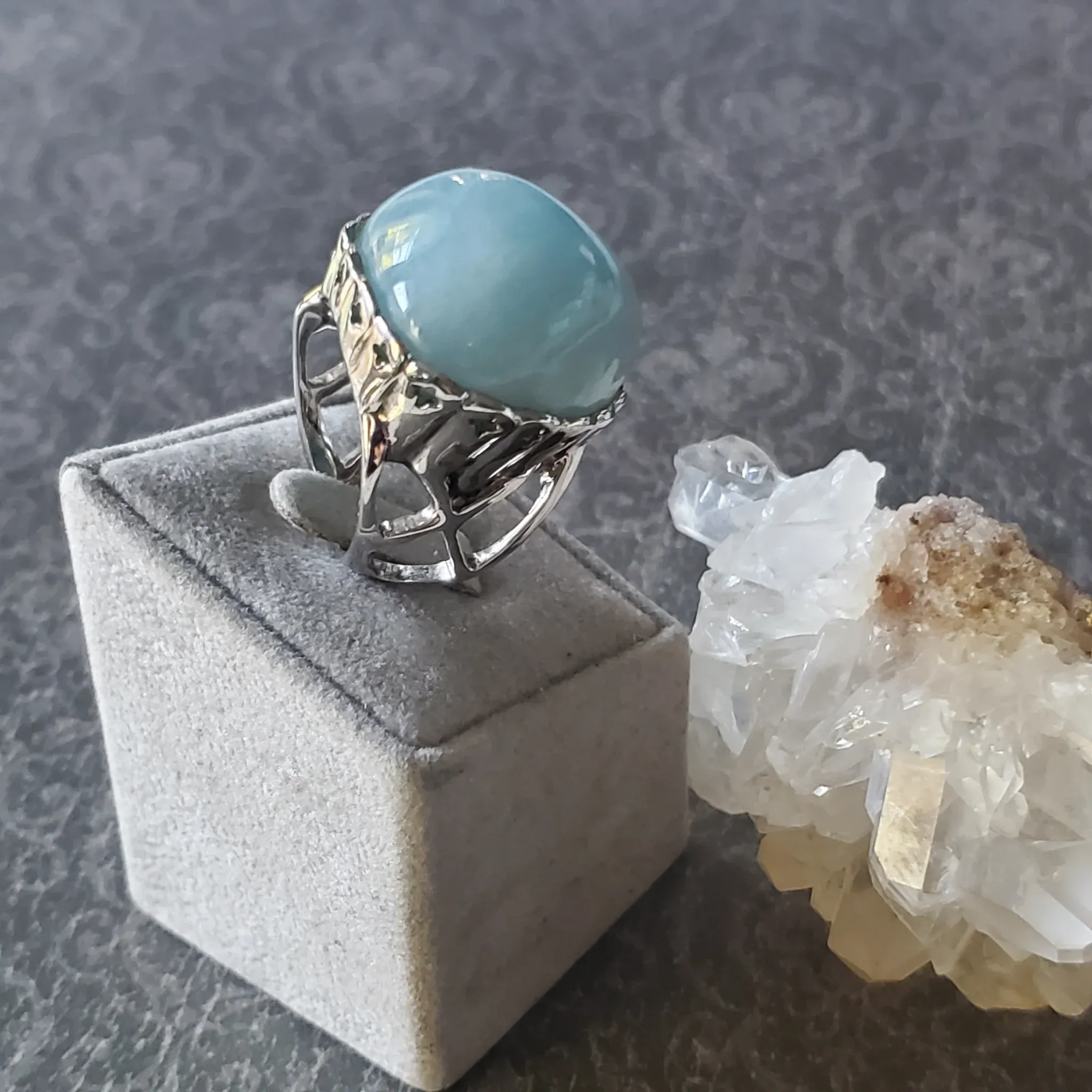 Aquamarine Sterling Silver Ring Size 8.5 (photo 3 of 10)