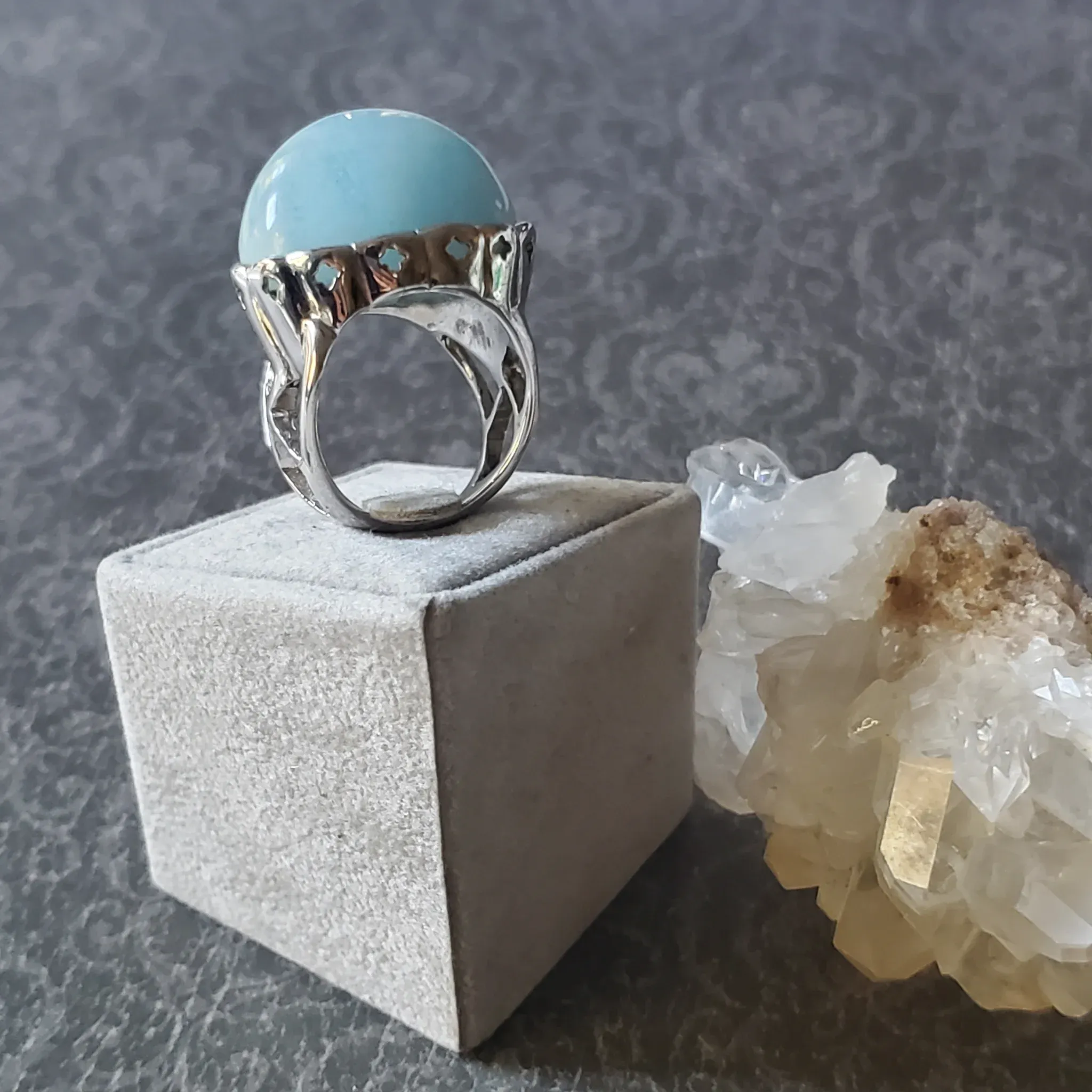 Aquamarine Sterling Silver Ring Size 8.5 (photo 5 of 10)