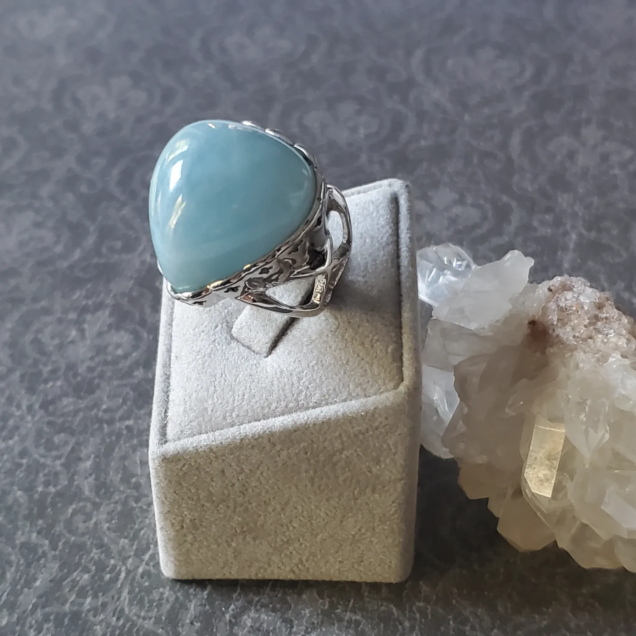 Aquamarine Sterling Silver Ring Size 8.5 (photo 7 of 10)