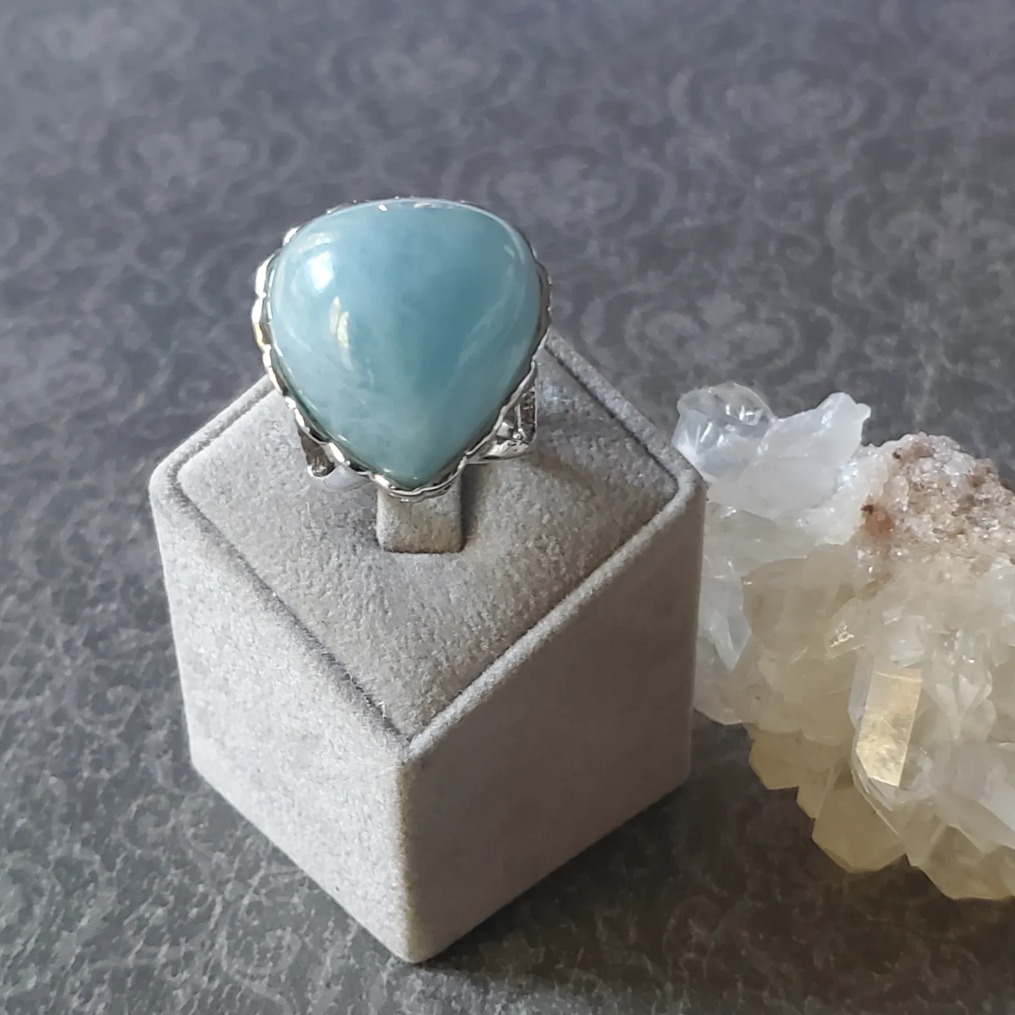 Aquamarine Sterling Silver Ring Size 8.5 (photo 9 of 10)