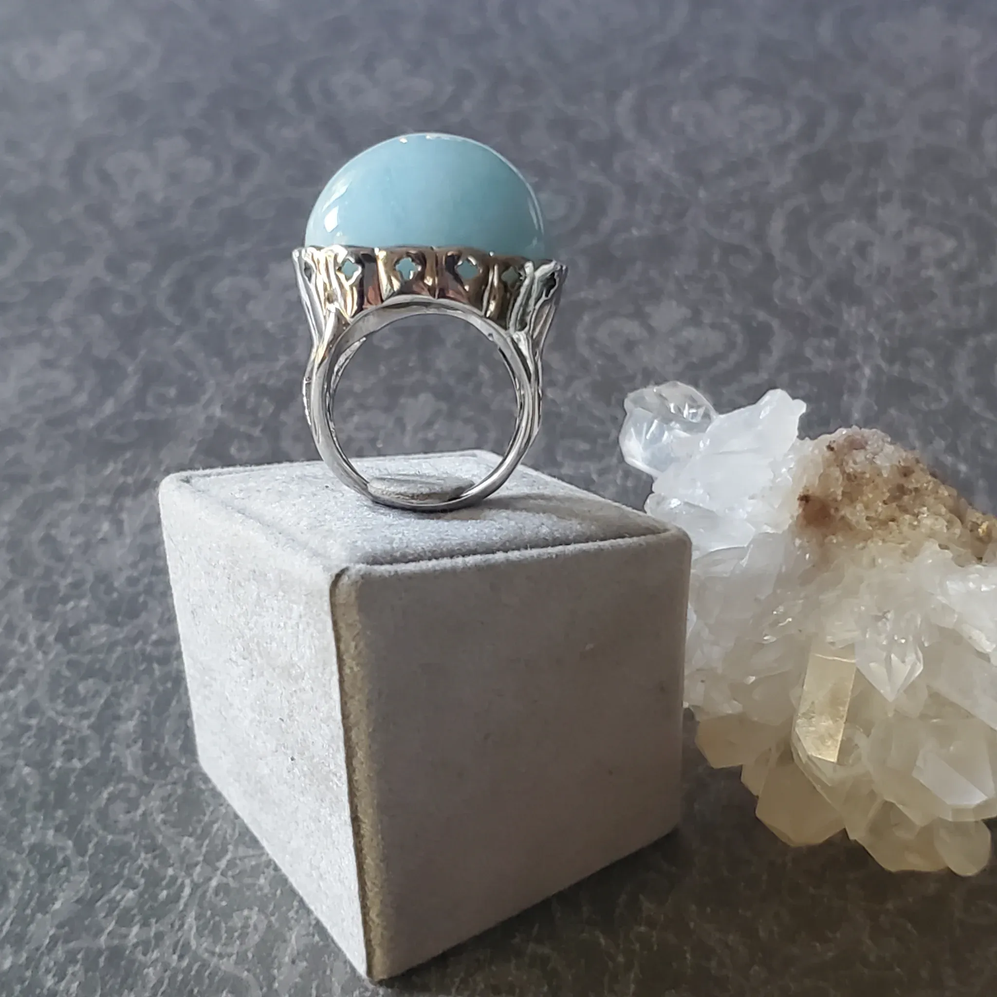 Aquamarine Sterling Silver Ring Size 8.5 (photo 8 of 10)
