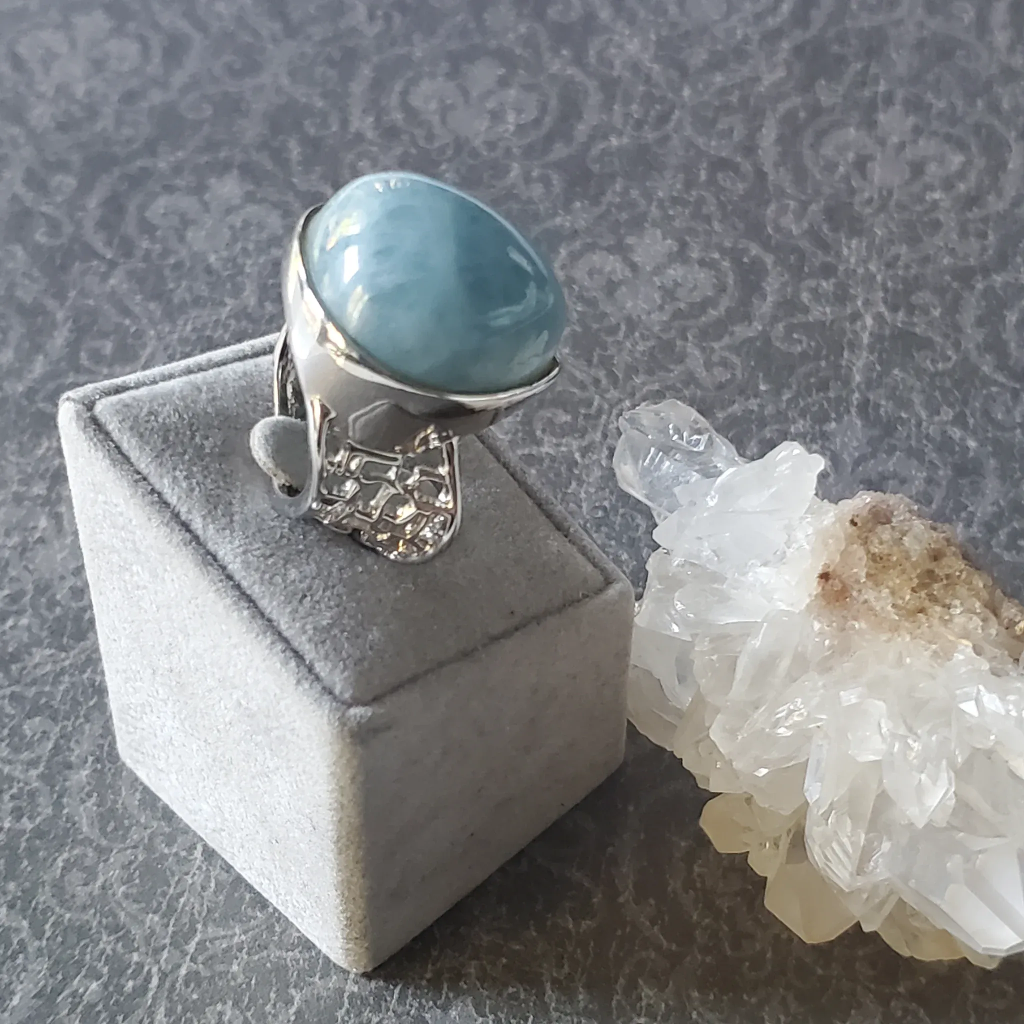 Aquamarine Sterling Silver Ring Size 7.0 (photo 3 of 10)