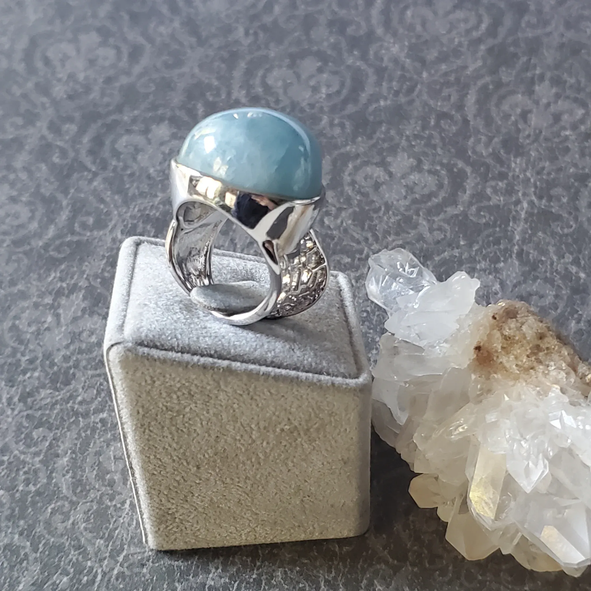 Aquamarine Sterling Silver Ring Size 7.0 (photo 4 of 10)