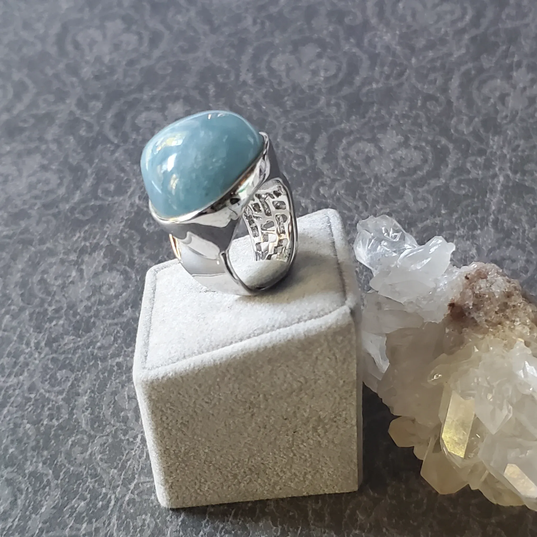 Aquamarine Sterling Silver Ring Size 7.0 (photo 6 of 10)