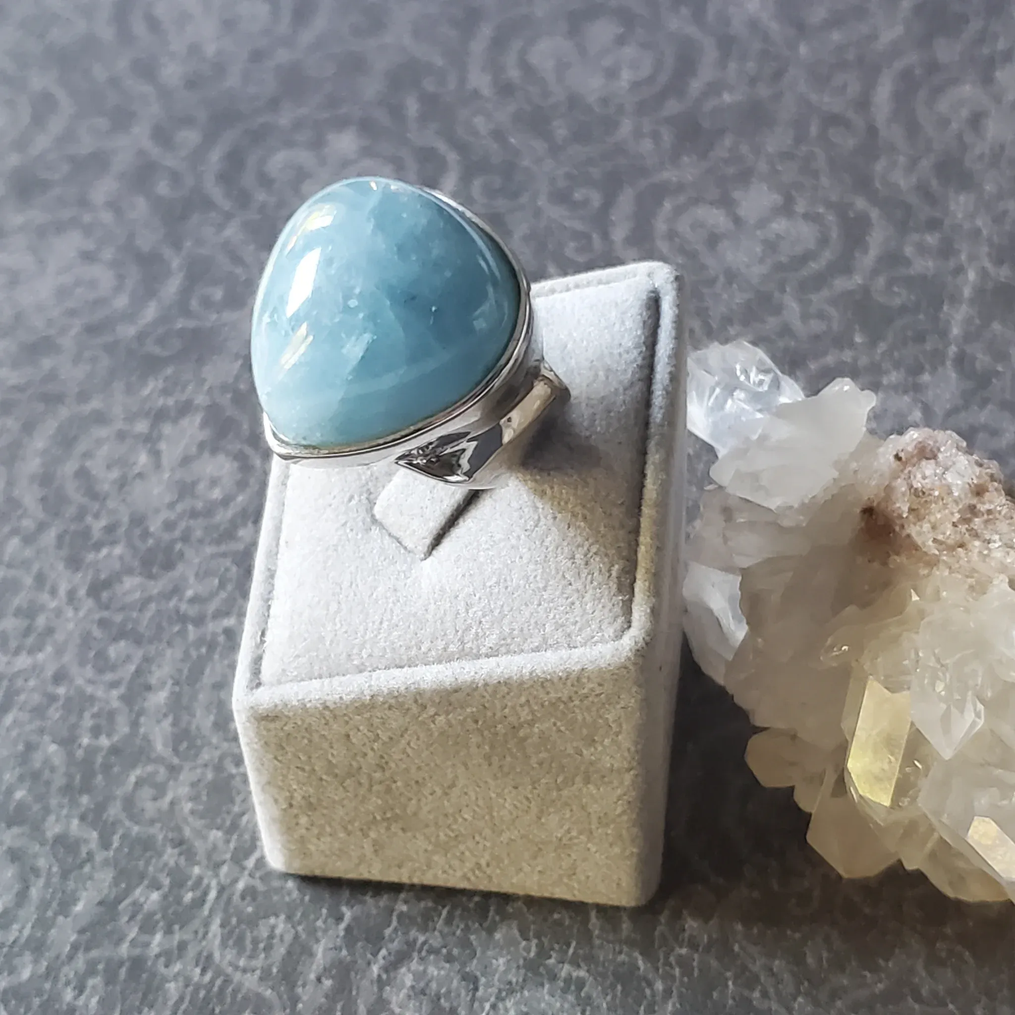 Aquamarine Sterling Silver Ring Size 7.0 (photo 8 of 10)
