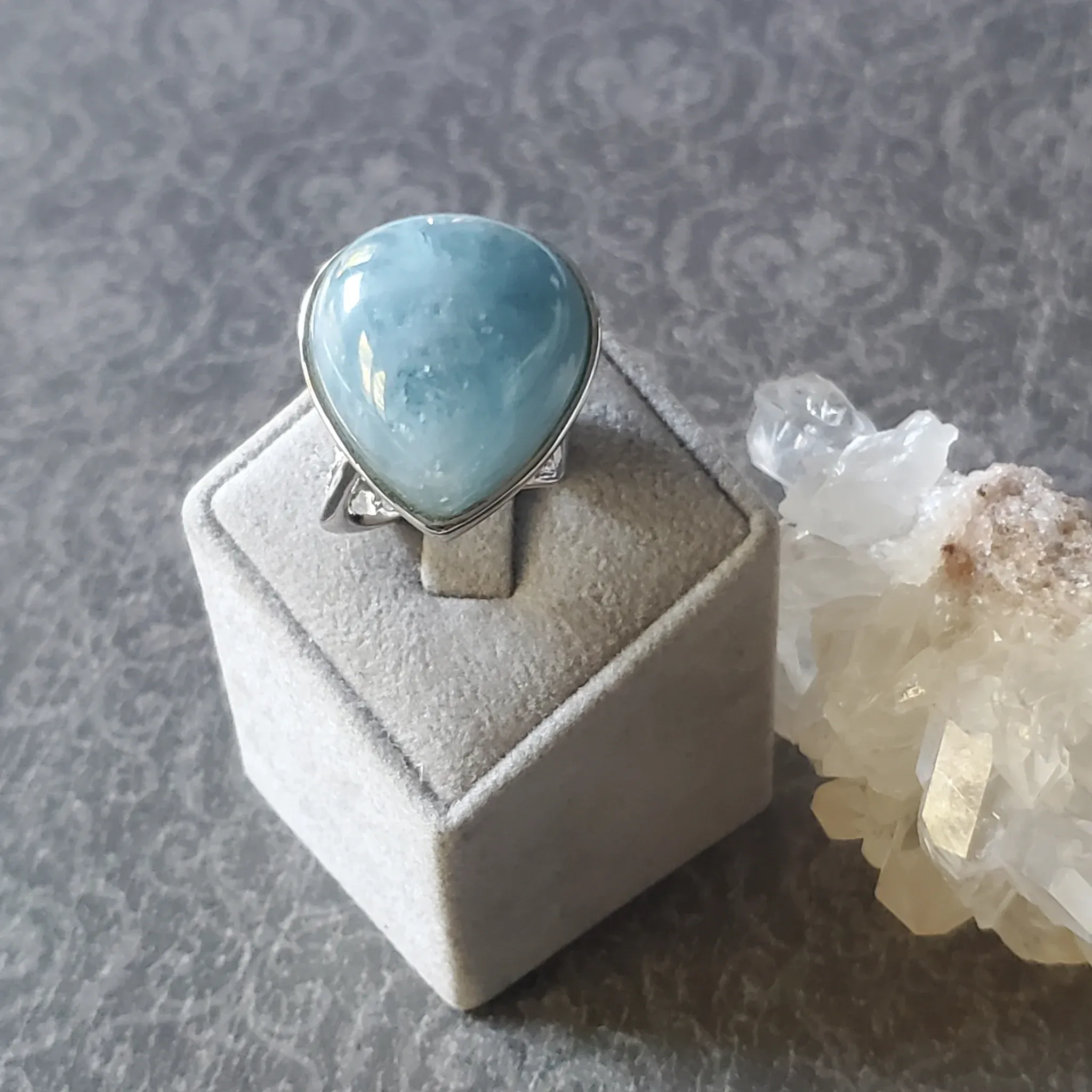 Aquamarine Sterling Silver Ring Size 7.0 (photo 9 of 10)