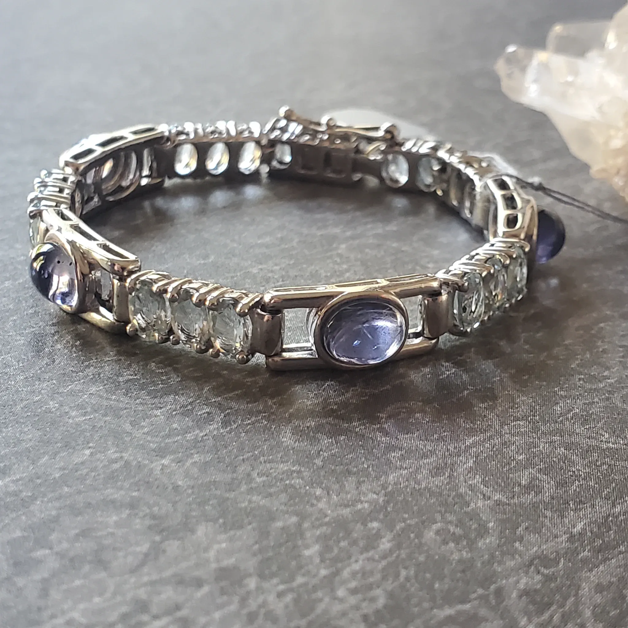 Aquamarine with Iolite sterling silver bracelet (photo 12 of 12)