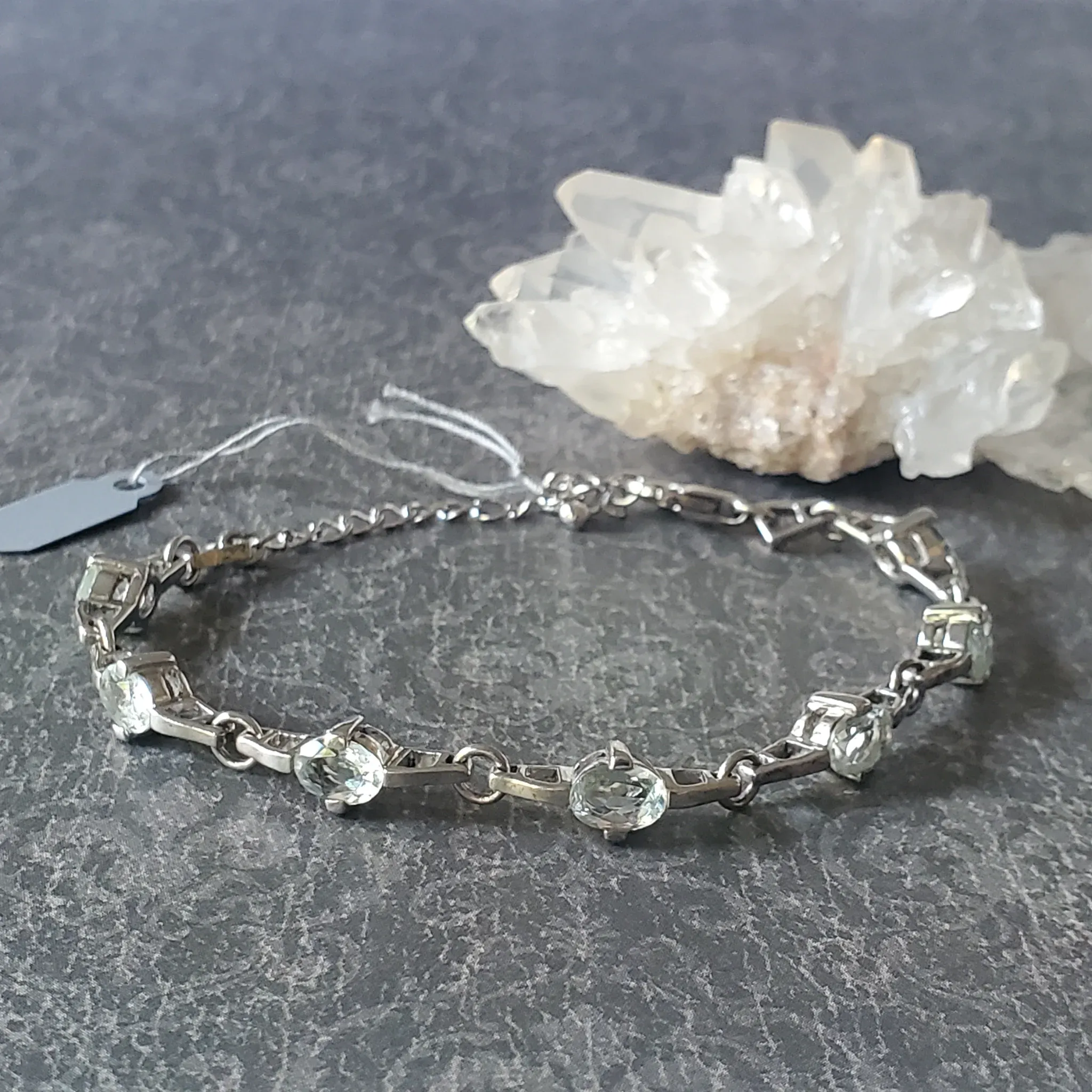 Aquamarine sterling silver bracelet