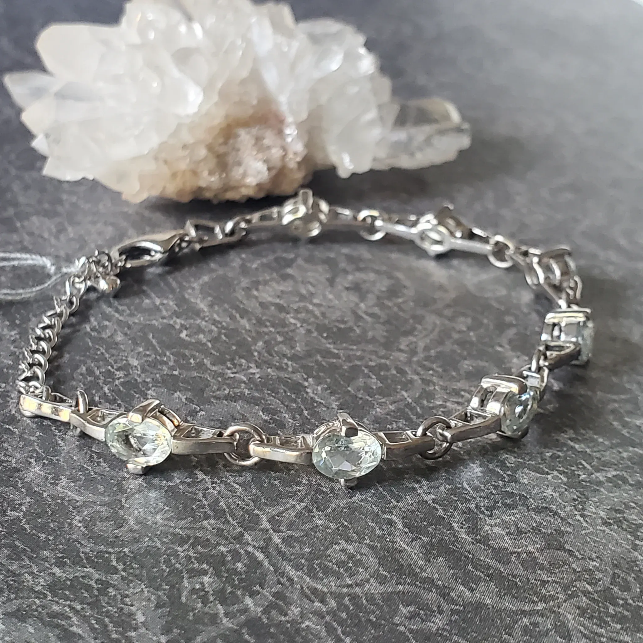 Aquamarine sterling silver bracelet (photo 4 of 10)