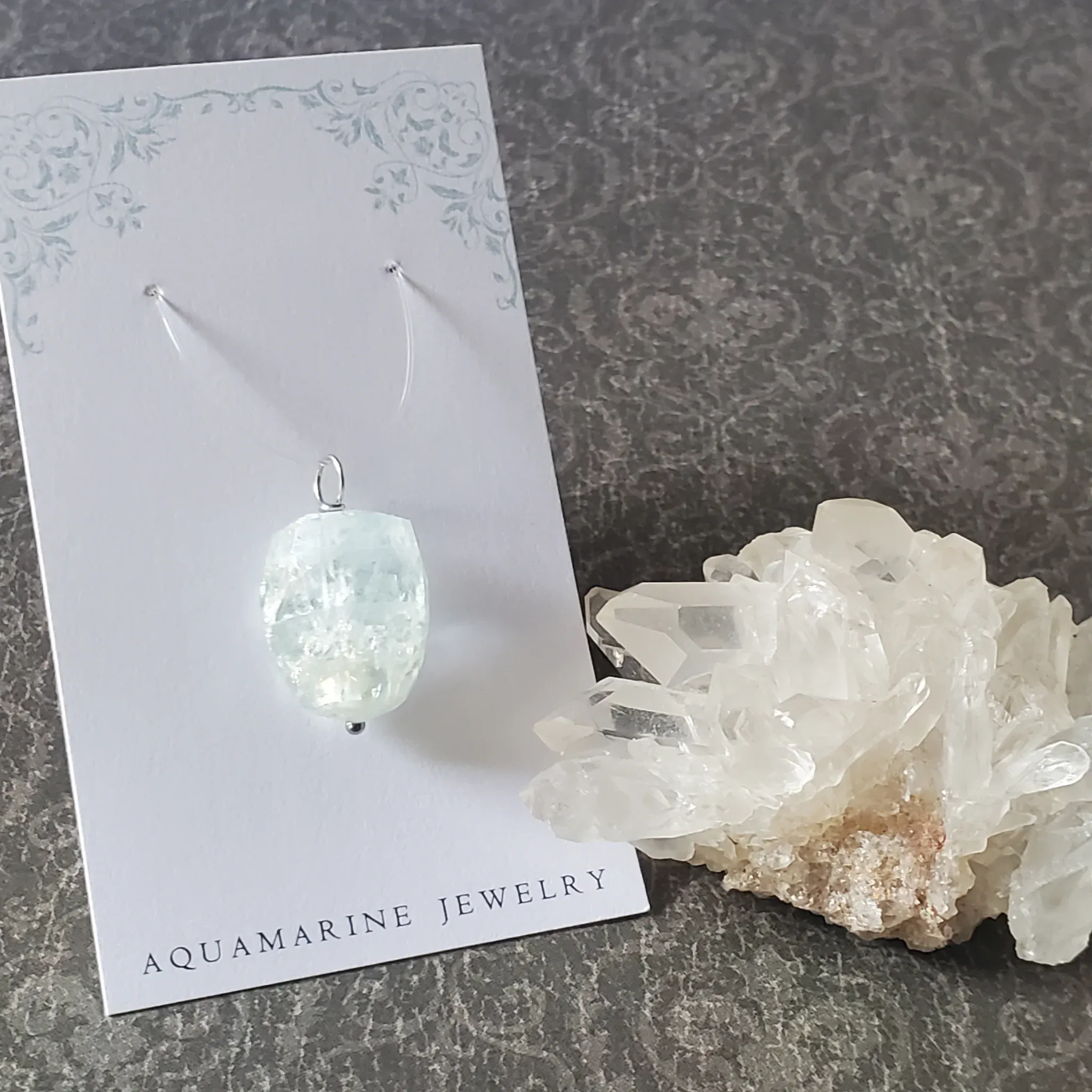 27mm x 14mm x 12mm Aquamarine Pendant (photo 2 of 8)