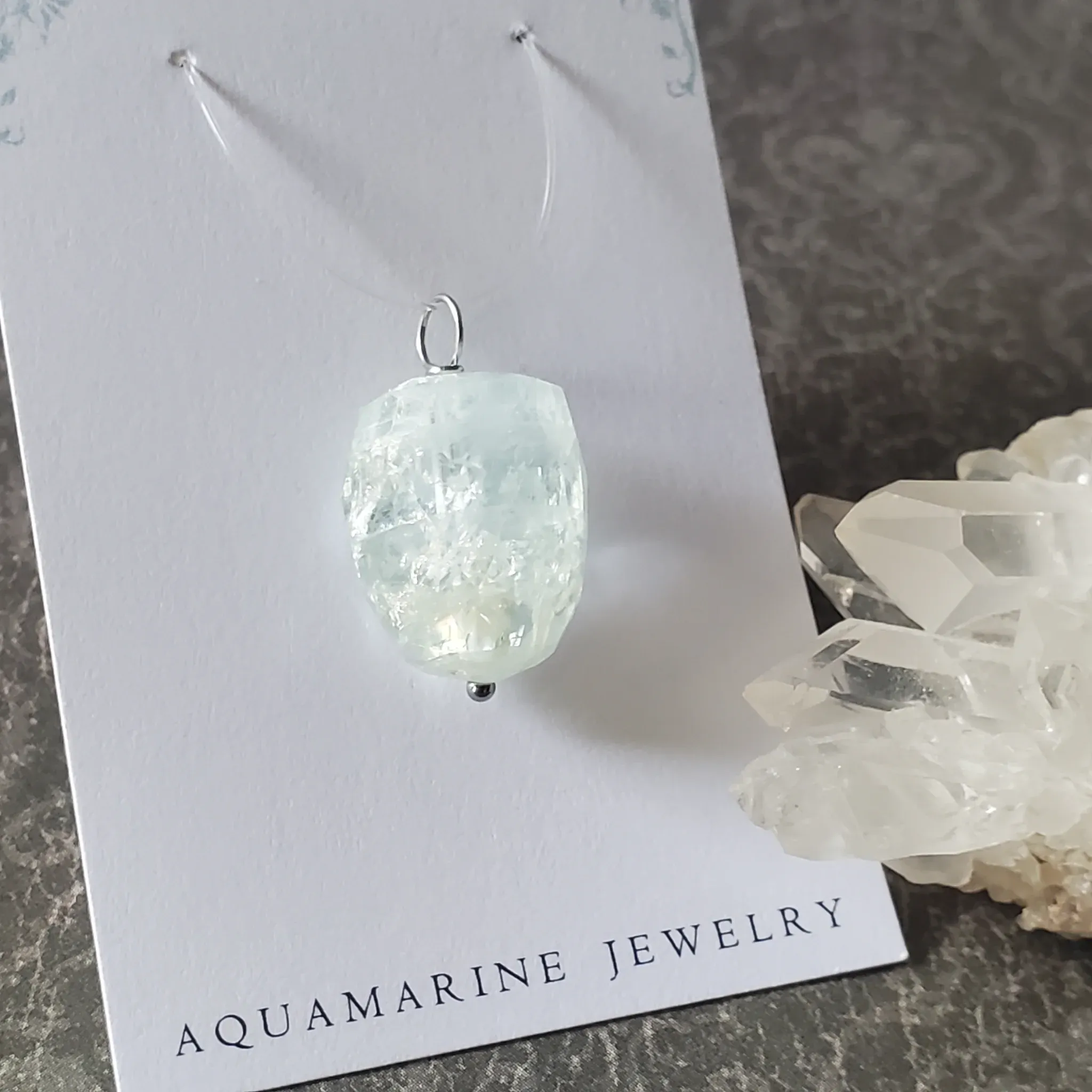 27mm x 14mm x 12mm Aquamarine Pendant