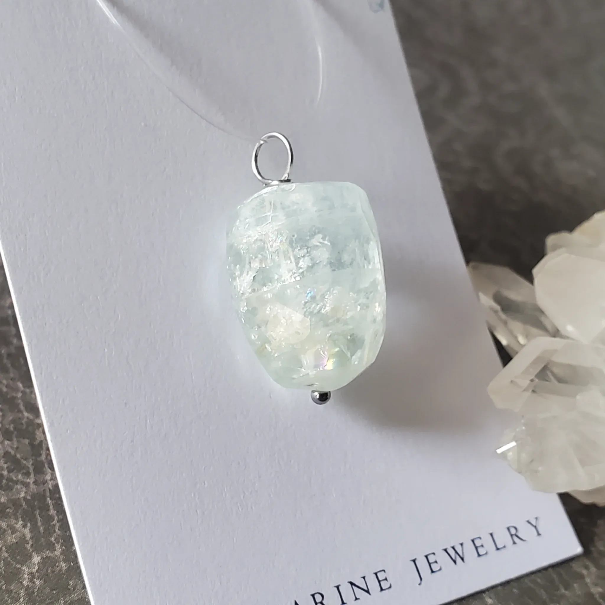 27mm x 14mm x 12mm Aquamarine Pendant (photo 3 of 8)
