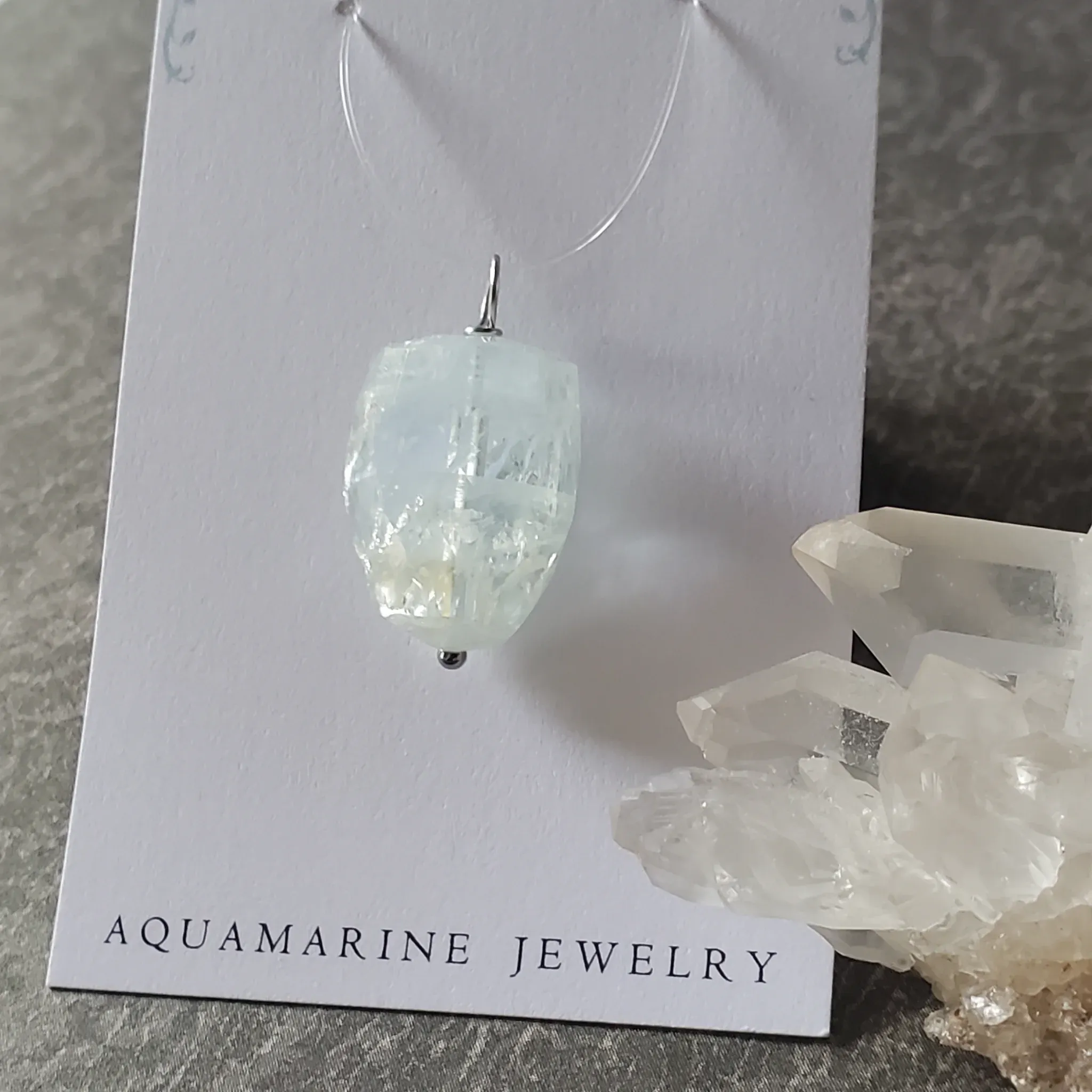 27mm x 14mm x 12mm Aquamarine Pendant (photo 4 of 8)