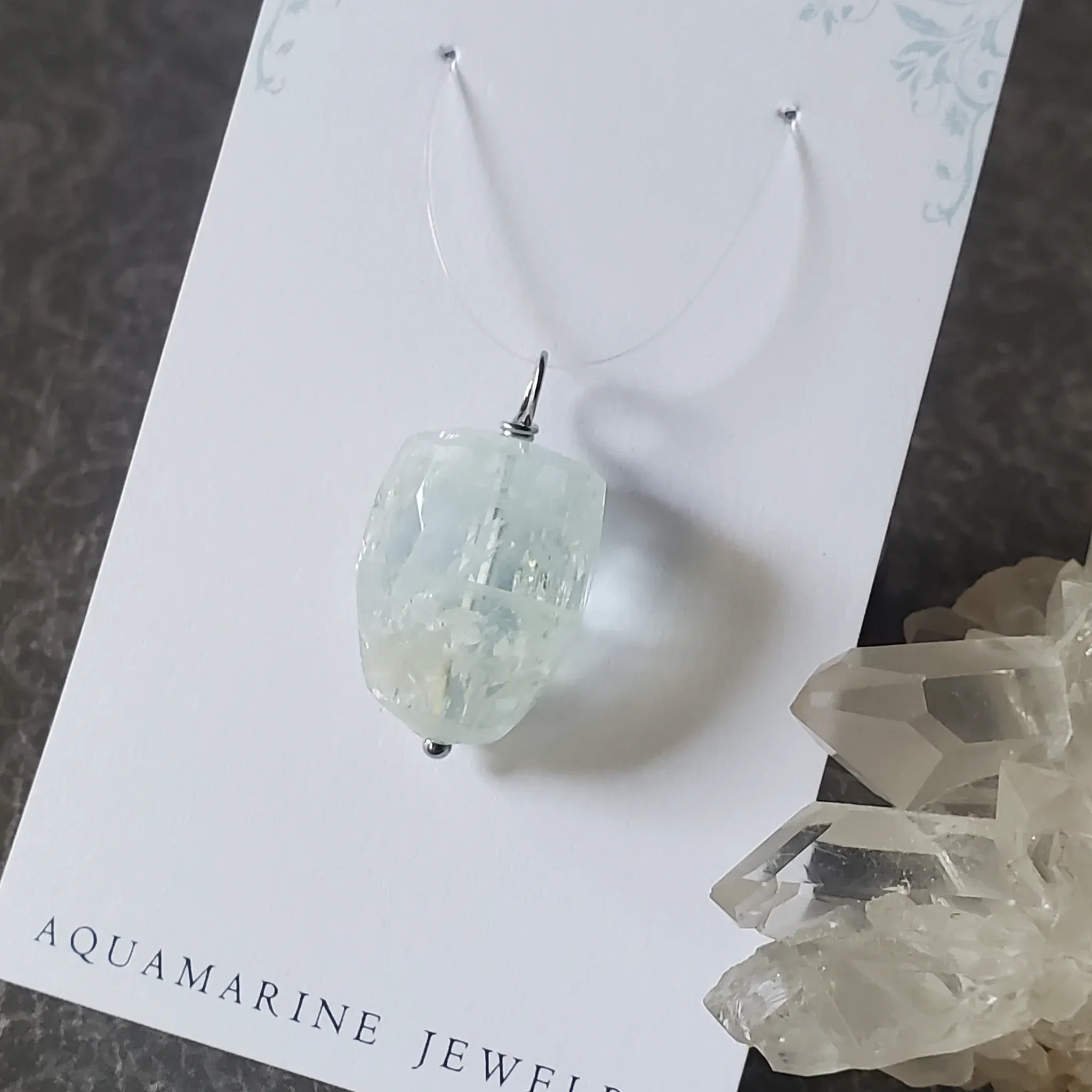 27mm x 14mm x 12mm Aquamarine Pendant (photo 5 of 8)