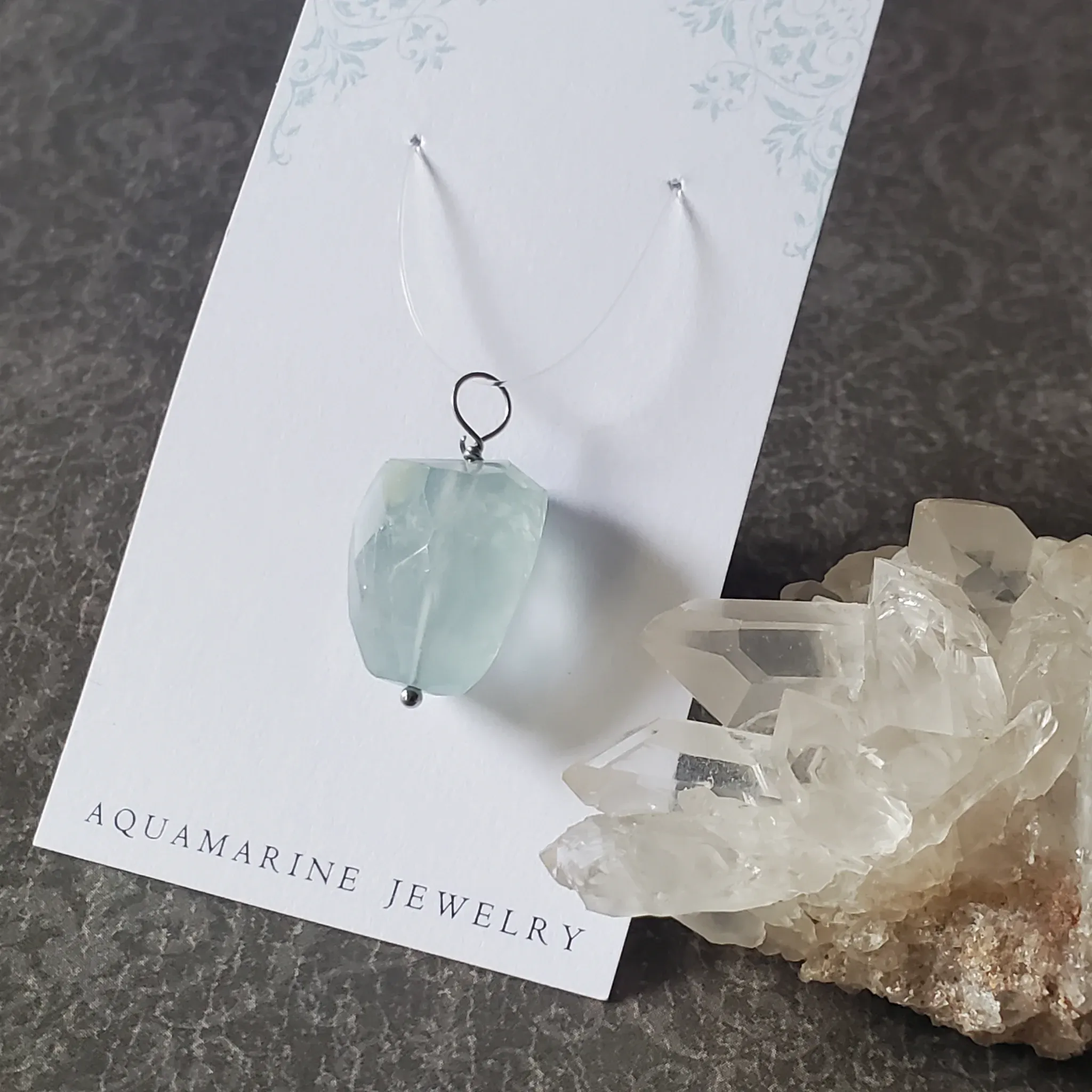 28mm x 17mm x 11mm Aquamarine Pendant (photo 7 of 9)