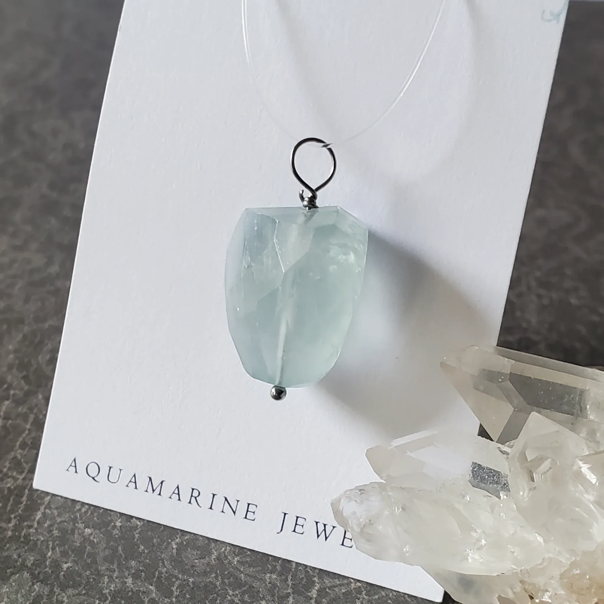 28mm x 17mm x 11mm Aquamarine Pendant (photo 5 of 9)