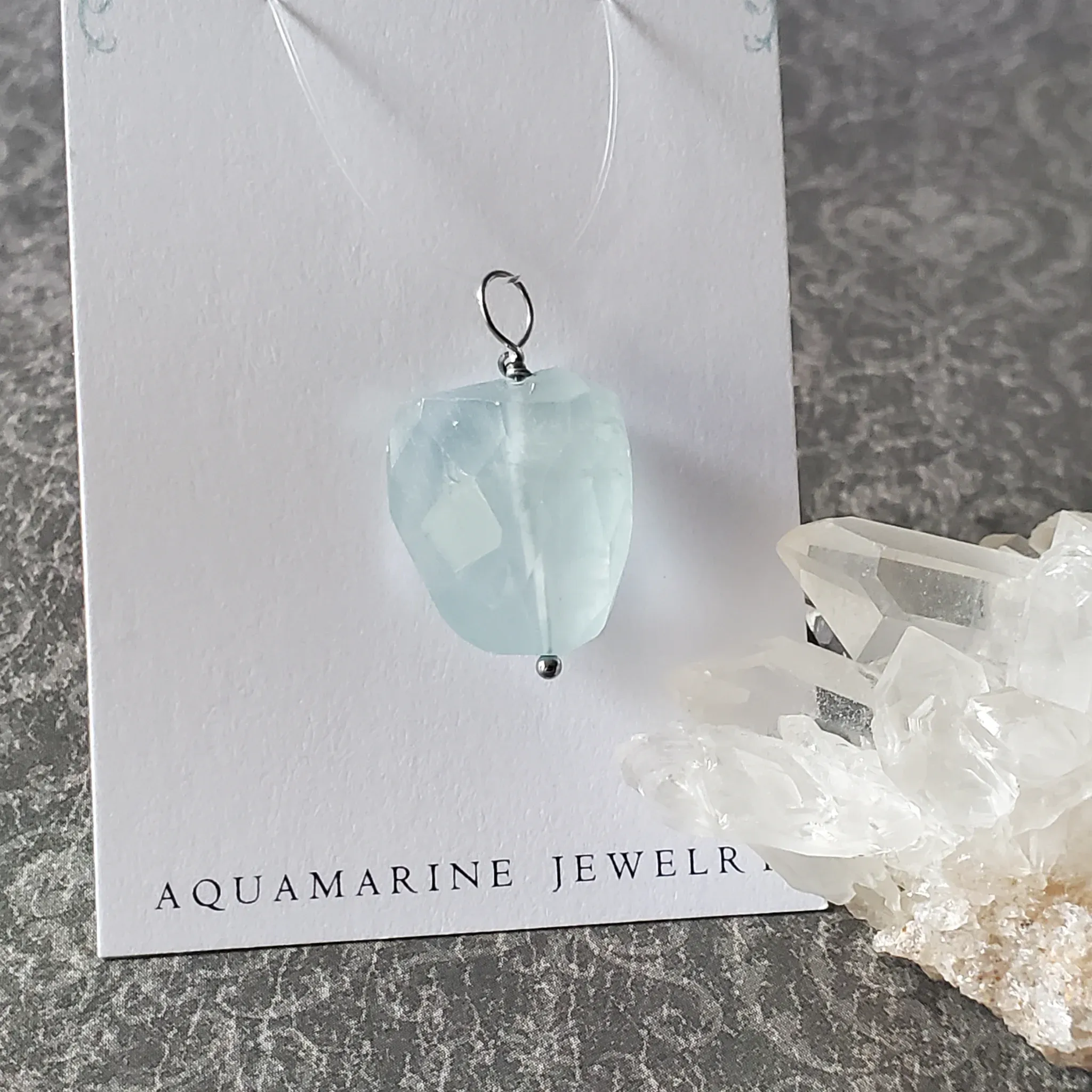 28mm x 17mm x 11mm Aquamarine Pendant