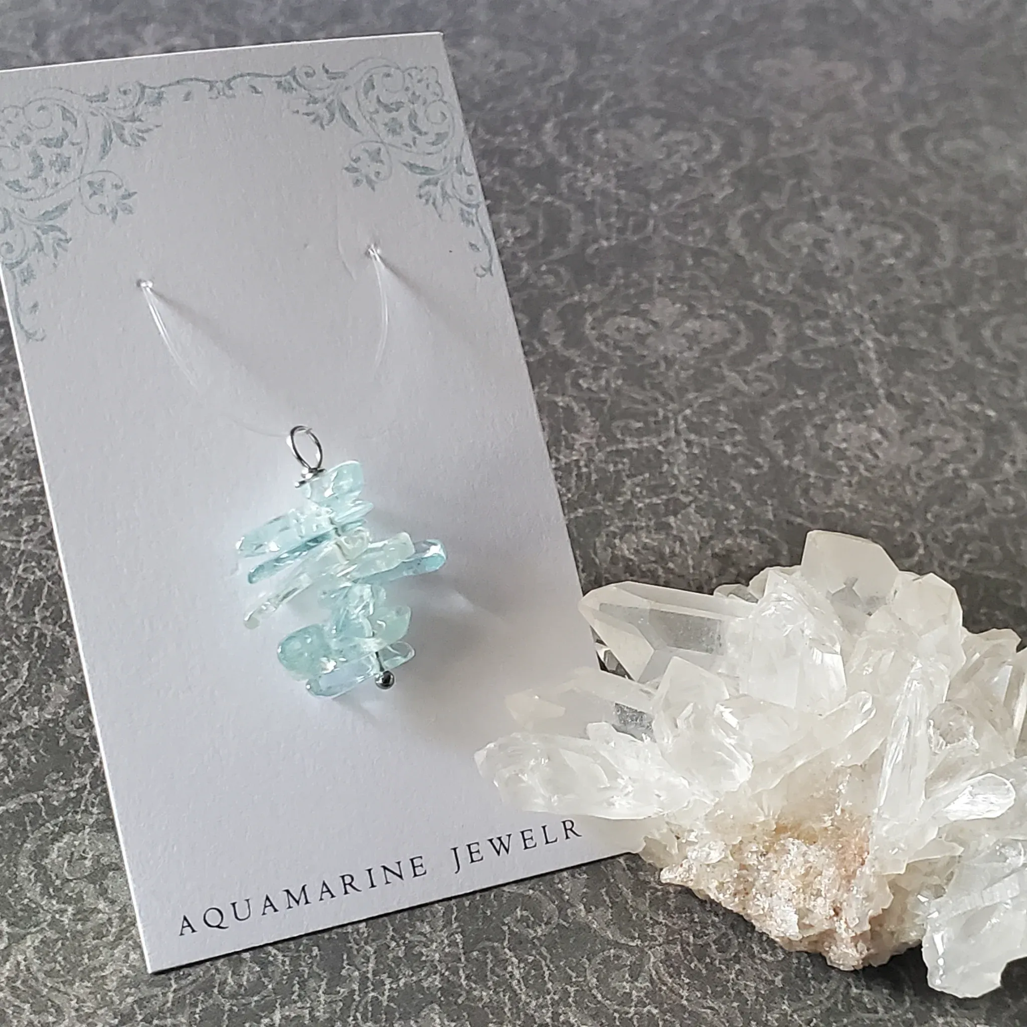27mm x 20mm x 11.5mm Aquamarine Pendant (photo 2 of 9)