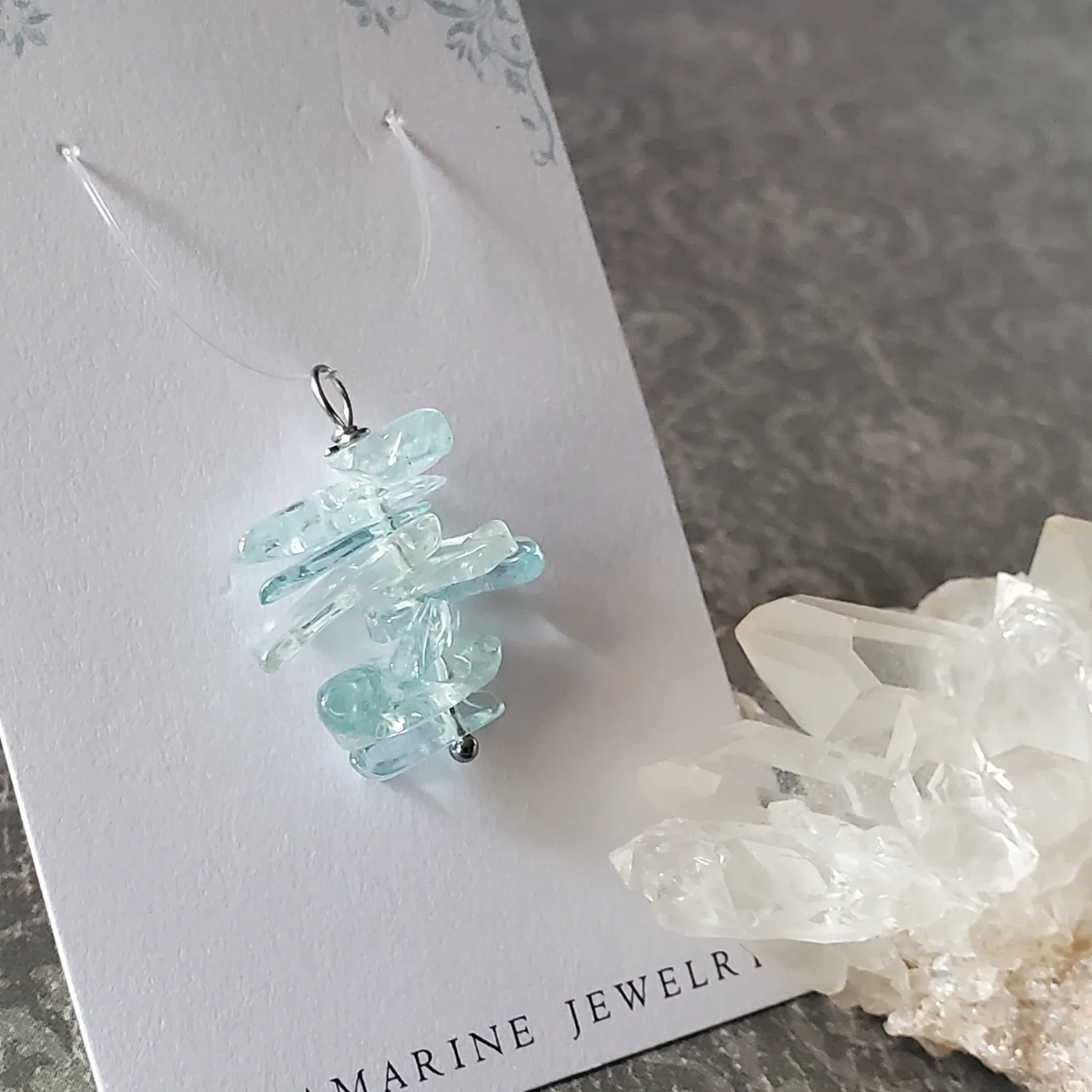 27mm x 20mm x 11.5mm Aquamarine Pendant