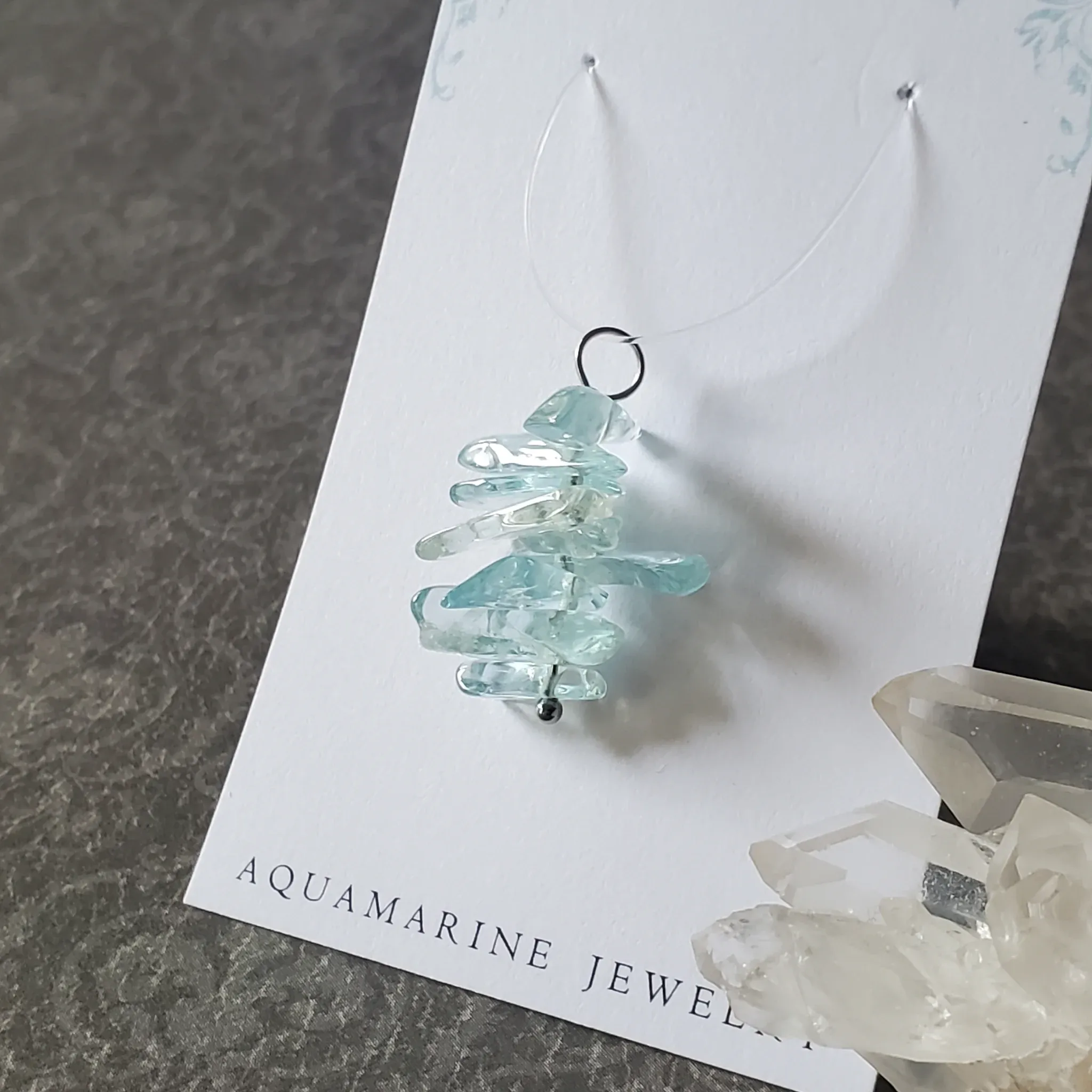 27mm x 20mm x 11.5mm Aquamarine Pendant (photo 4 of 9)