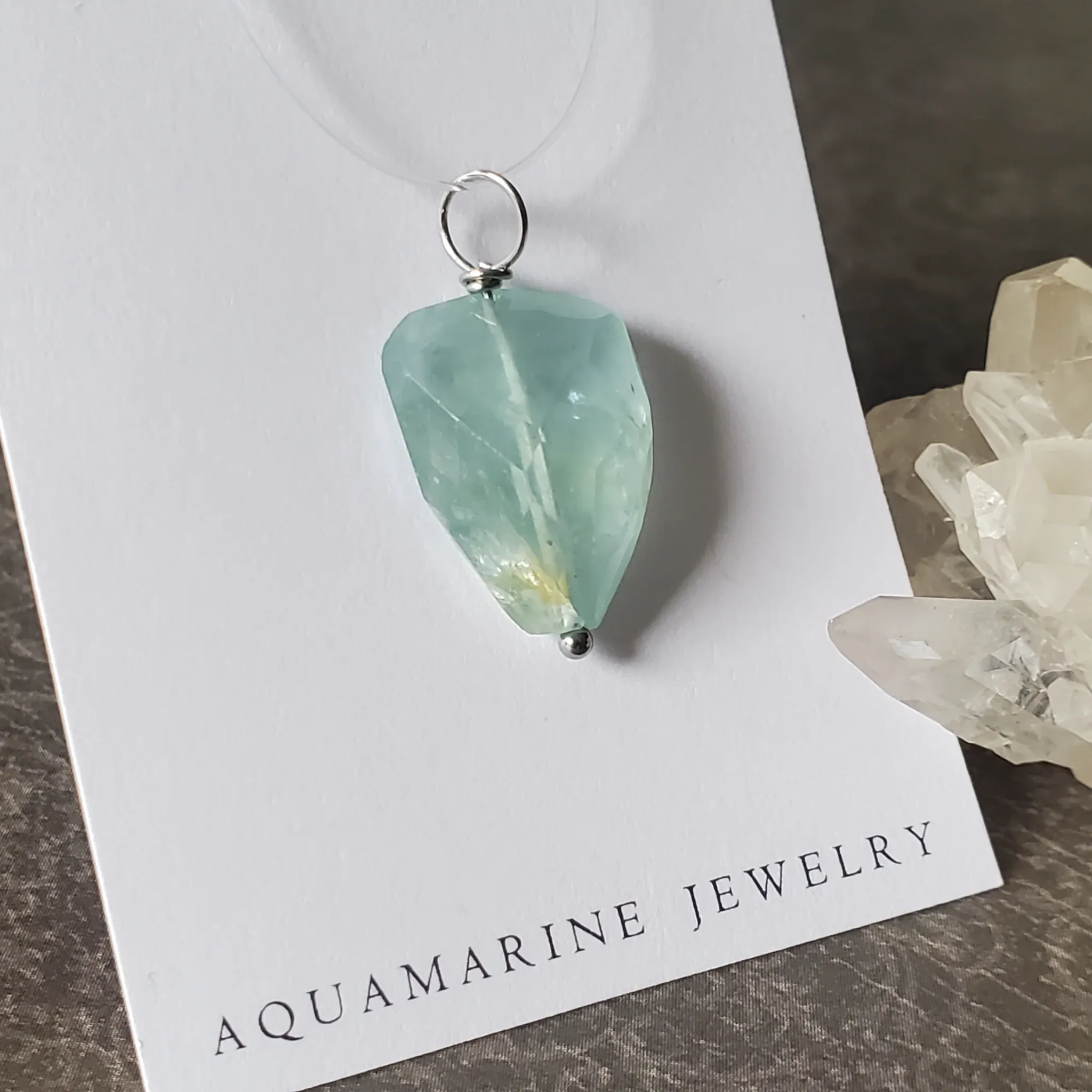 27mmx 15mm x 7.5mm Aquamarine Pendant (photo 6 of 9)