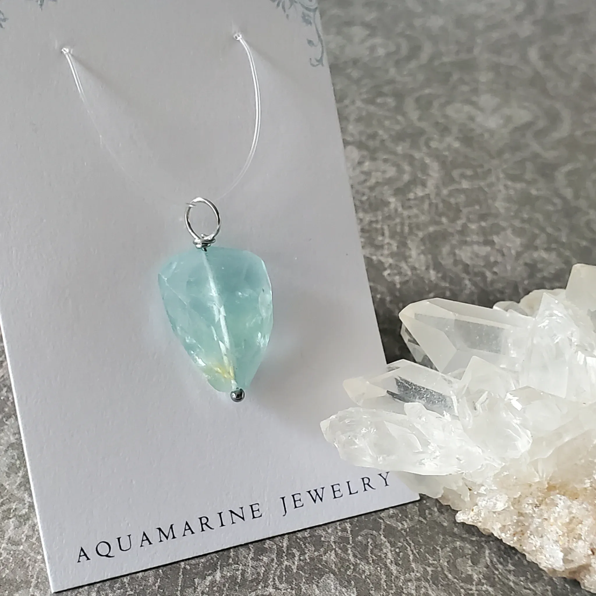 27mmx 15mm x 7.5mm Aquamarine Pendant