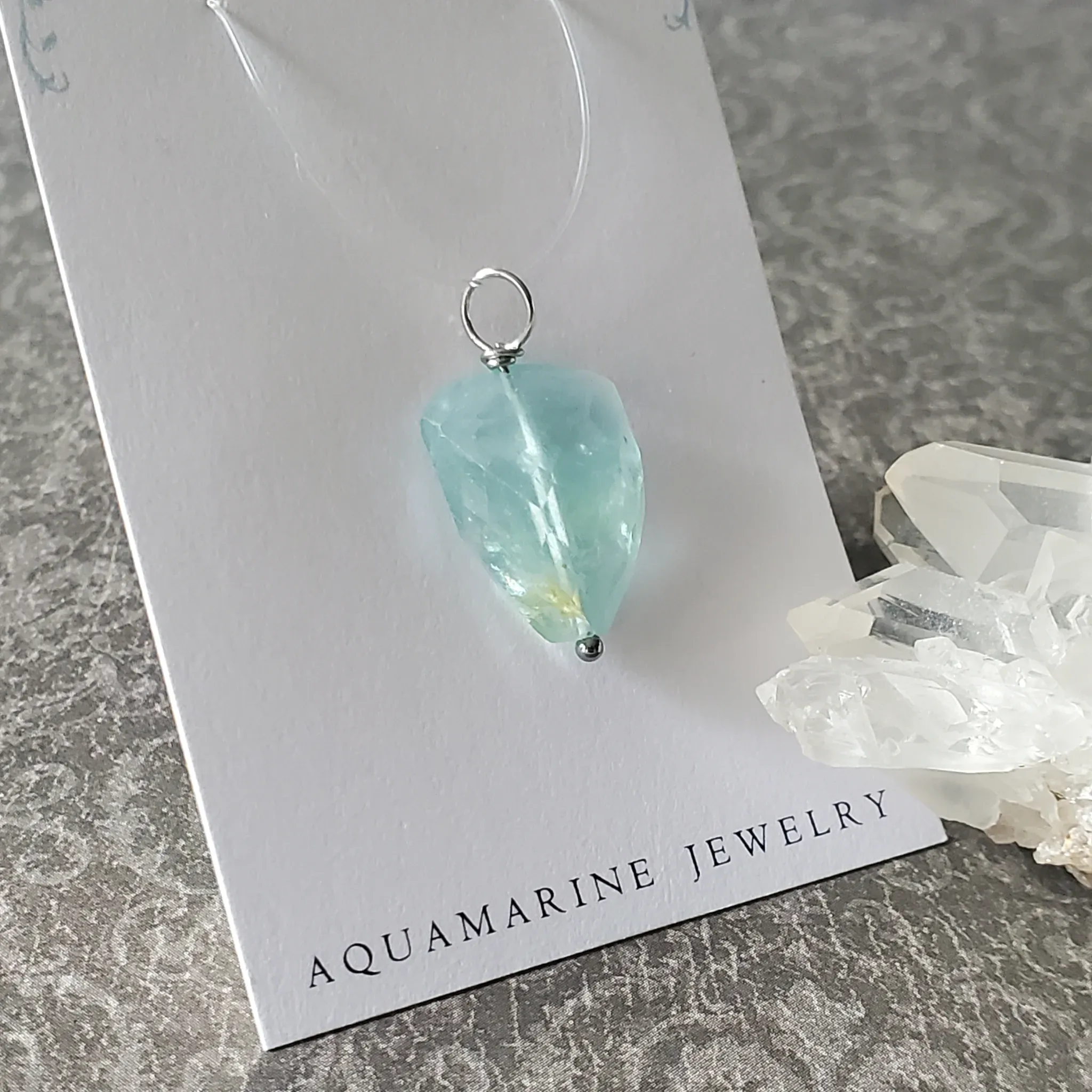 27mmx 15mm x 7.5mm Aquamarine Pendant (photo 2 of 9)
