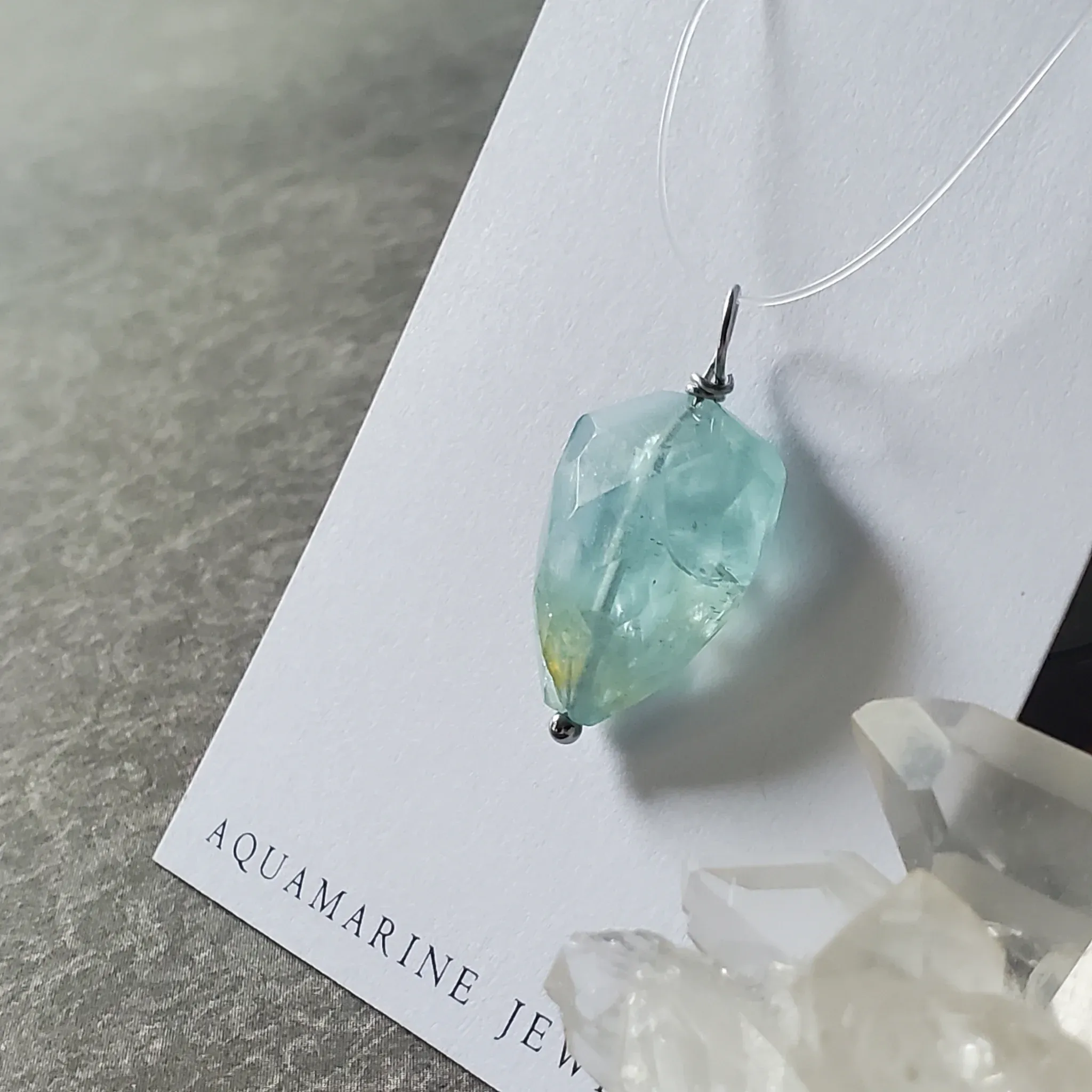 27mmx 15mm x 7.5mm Aquamarine Pendant (photo 4 of 9)