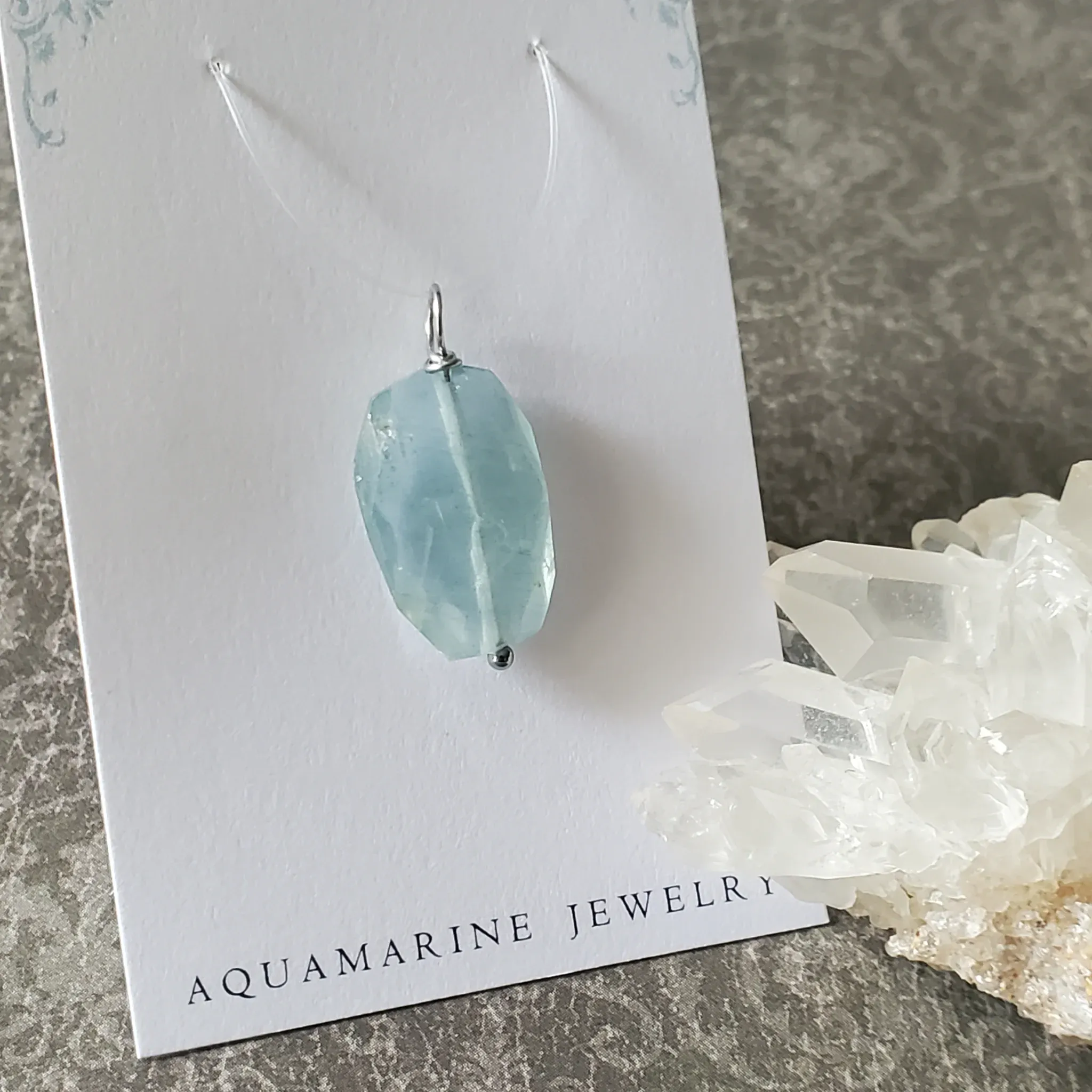 28mm x 13mm x 5.5mm Aquamarine Pendant (photo 9 of 9)