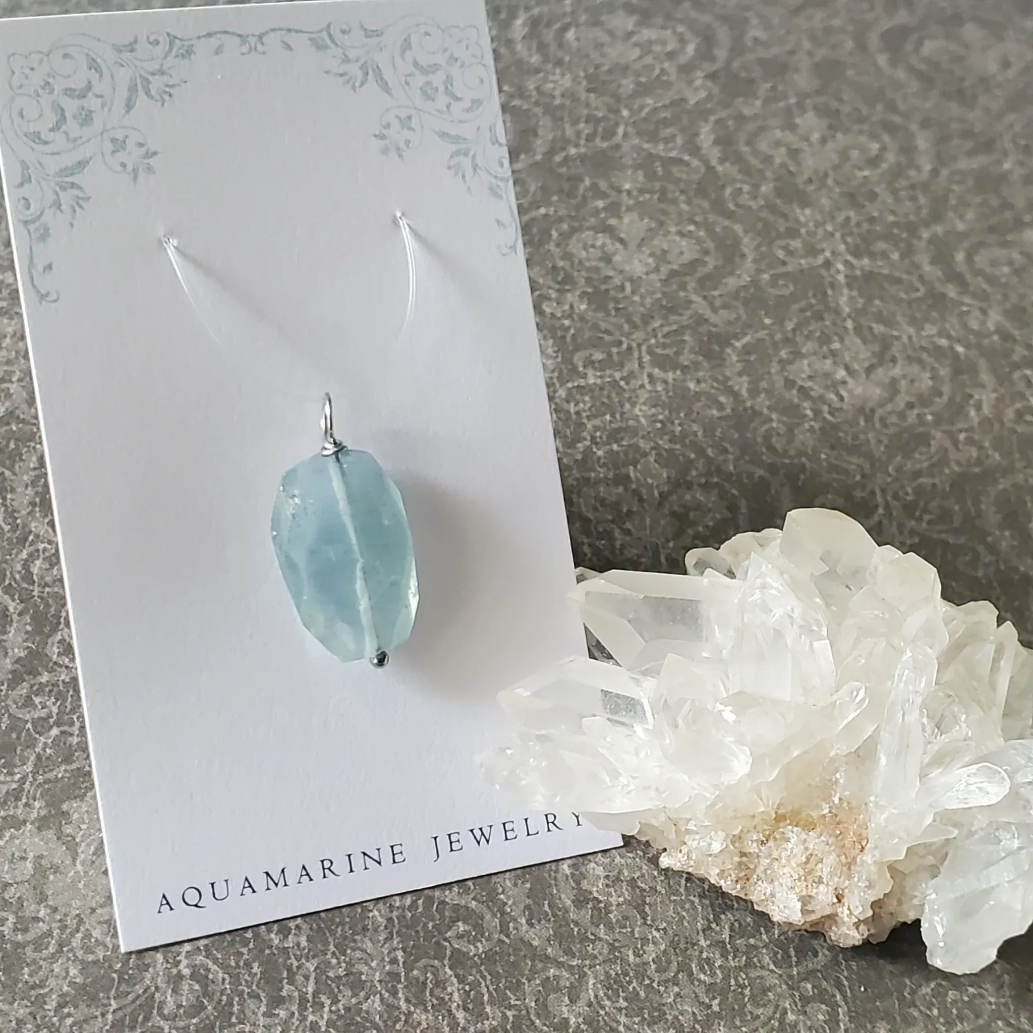 28mm x 13mm x 5.5mm Aquamarine Pendant (photo 8 of 9)