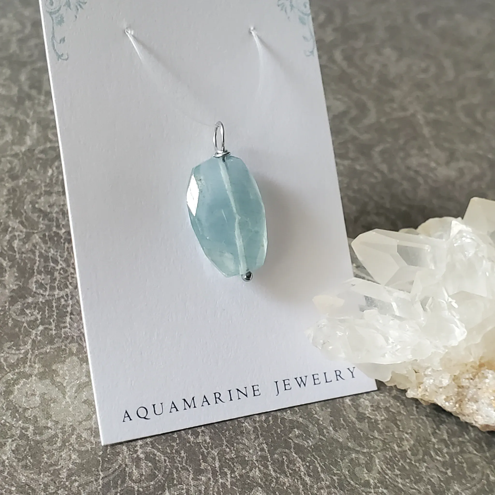 28mm x 13mm x 5.5mm Aquamarine Pendant (photo 7 of 9)
