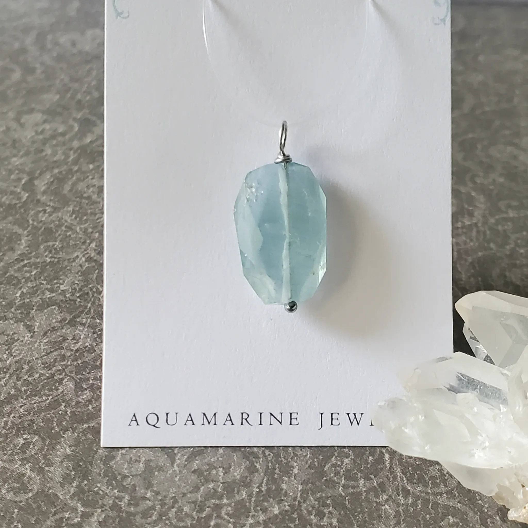 28mm x 13mm x 5.5mm Aquamarine Pendant (photo 2 of 9)