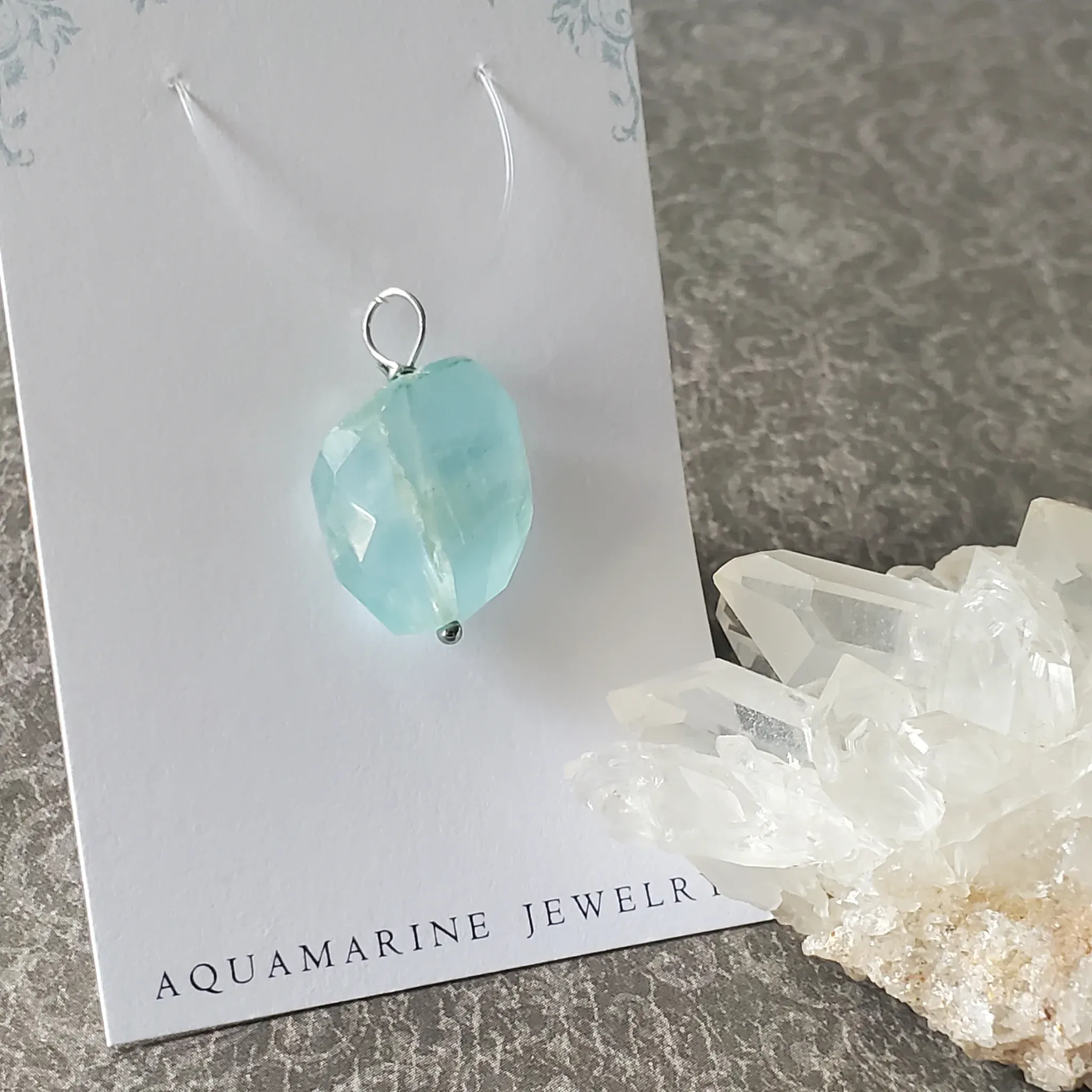 26mm x 17mm x 9mm Aquamarine Pendant (photo 10 of 10)