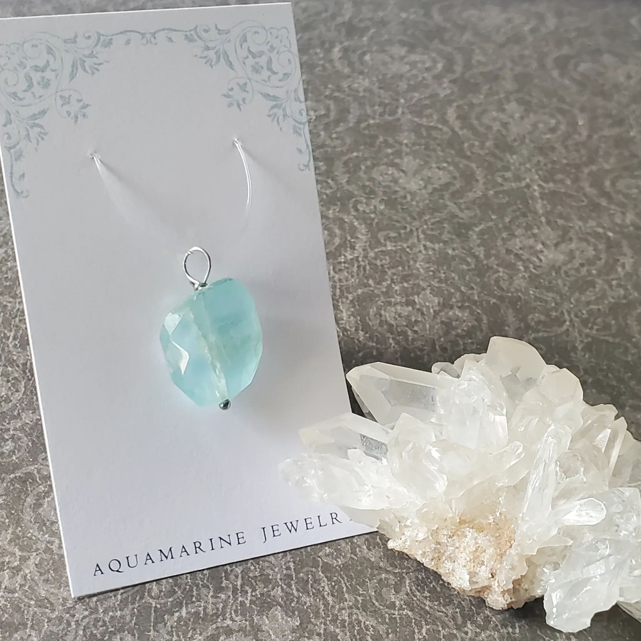 26mm x 17mm x 9mm Aquamarine Pendant (photo 9 of 10)