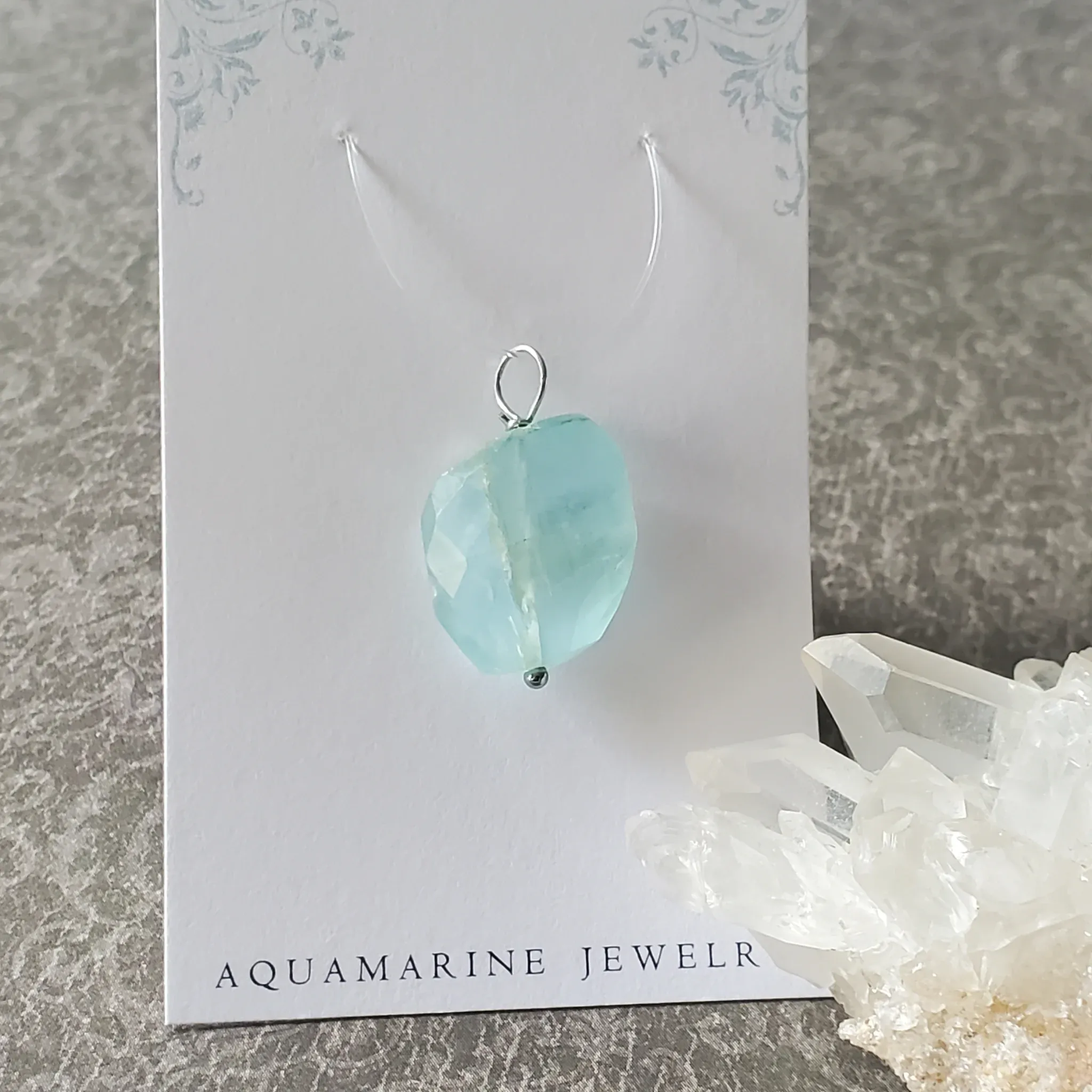 26mm x 17mm x 9mm Aquamarine Pendant (photo 8 of 10)