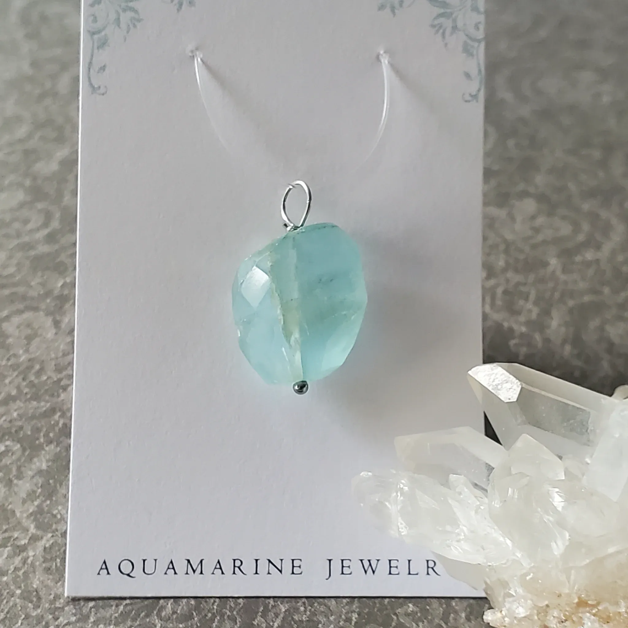 26mm x 17mm x 9mm Aquamarine Pendant (photo 6 of 10)