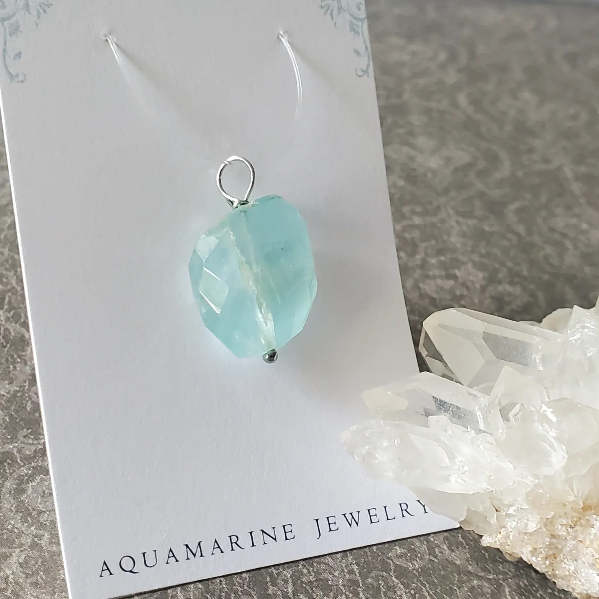 26mm x 17mm x 9mm Aquamarine Pendant (photo 5 of 10)