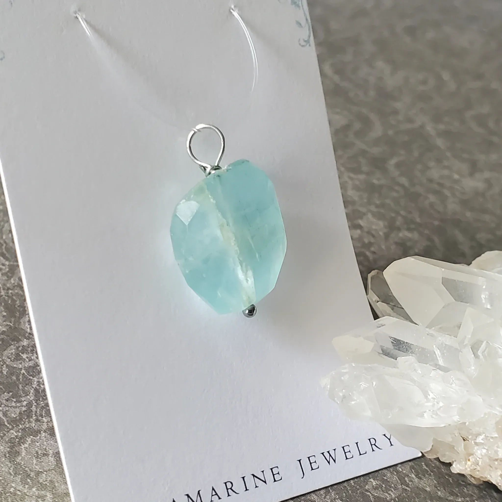 26mm x 17mm x 9mm Aquamarine Pendant (photo 4 of 10)