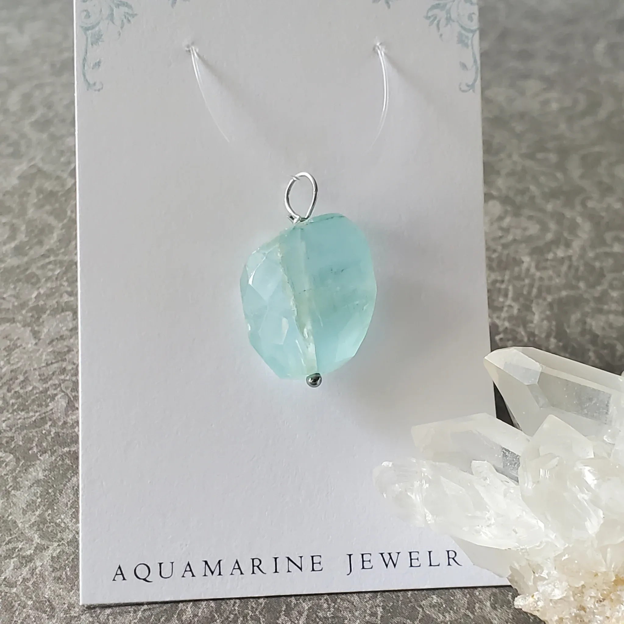 26mm x 17mm x 9mm Aquamarine Pendant (photo 3 of 10)