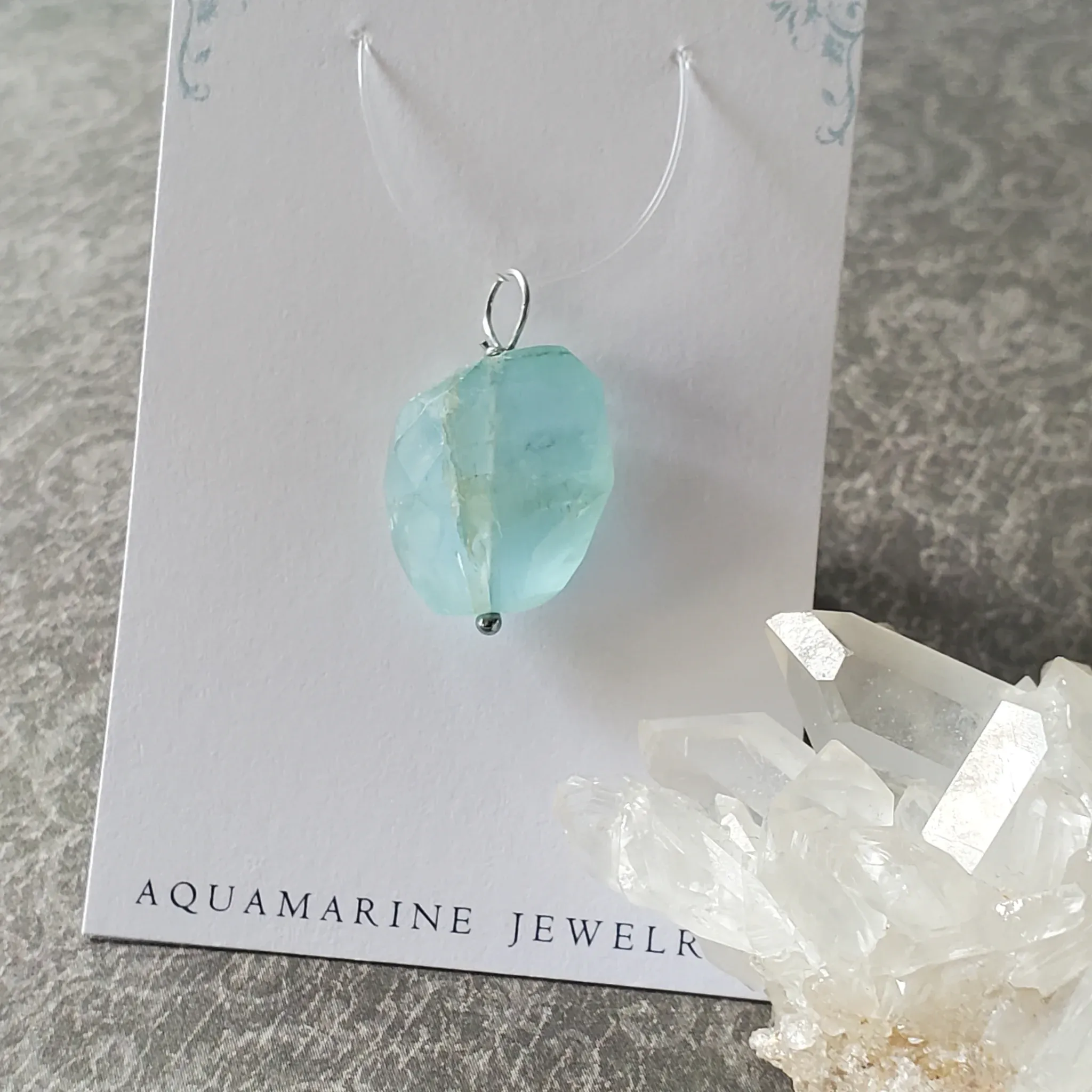 26mm x 17mm x 9mm Aquamarine Pendant (photo 2 of 10)