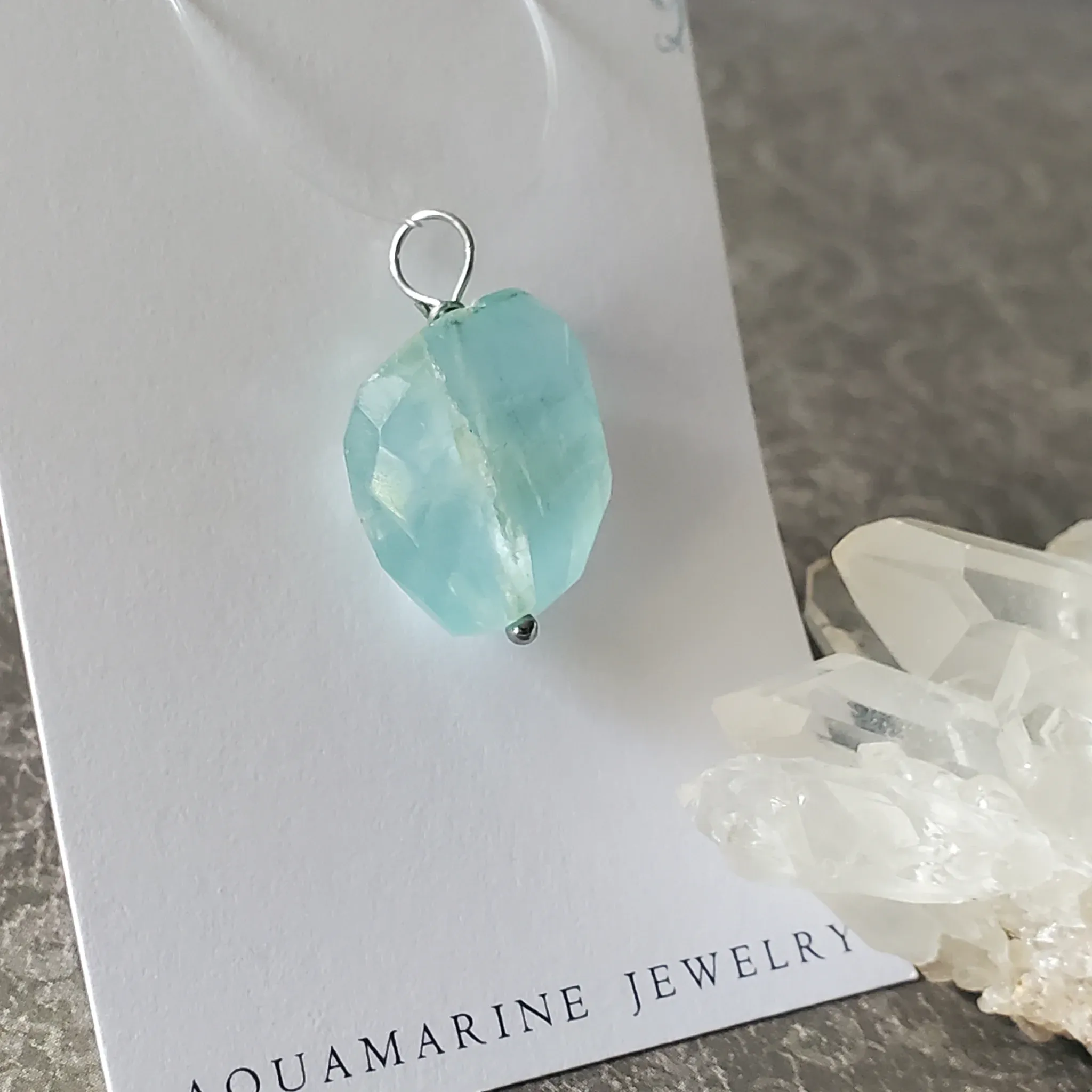26mm x 17mm x 9mm Aquamarine Pendant