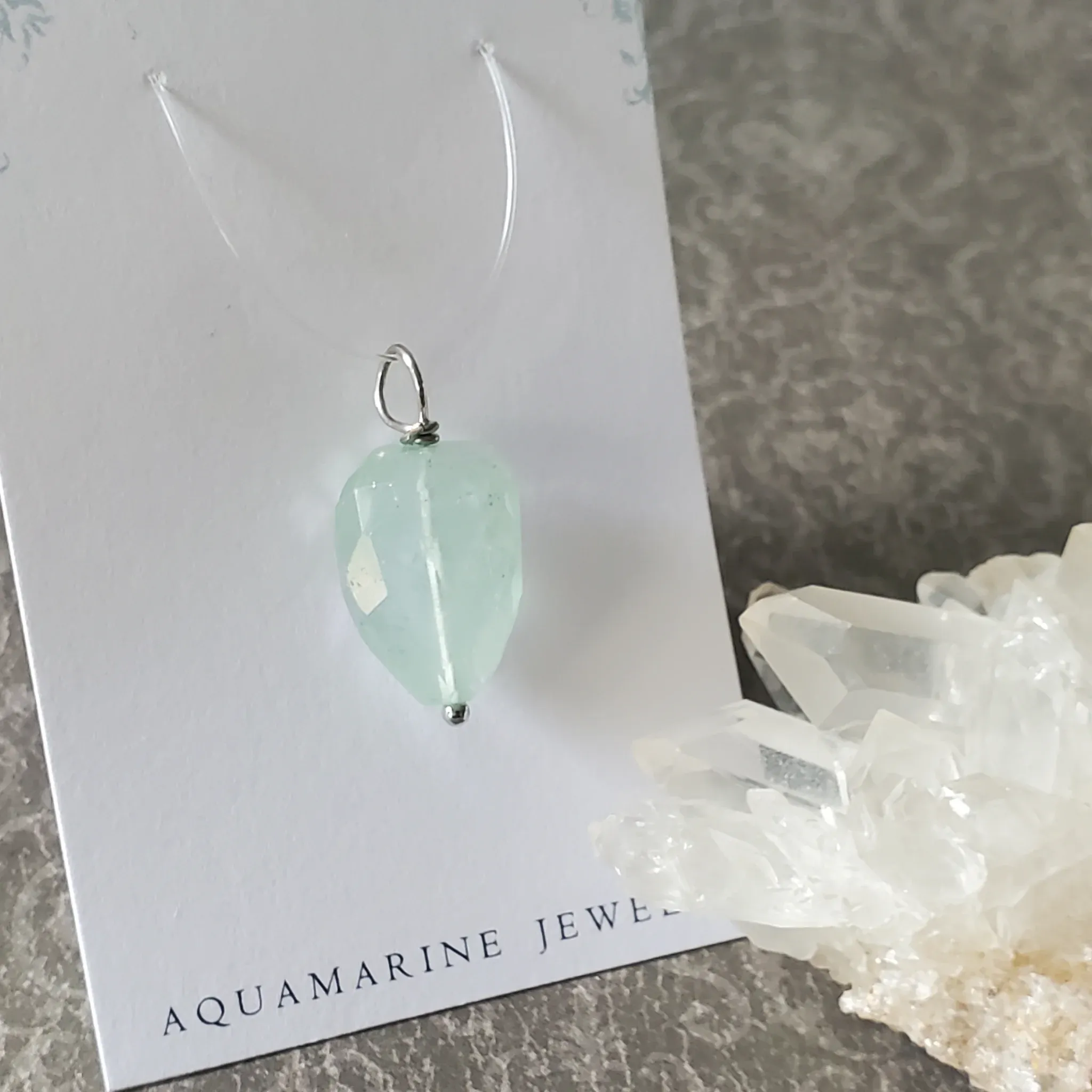 27mm x 13mm x 9.5mm Aquamarine Pendant