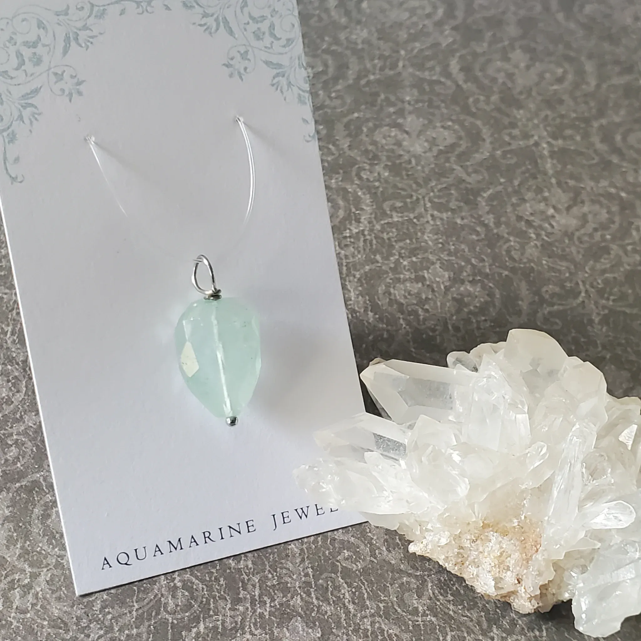 27mm x 13mm x 9.5mm Aquamarine Pendant (photo 2 of 9)