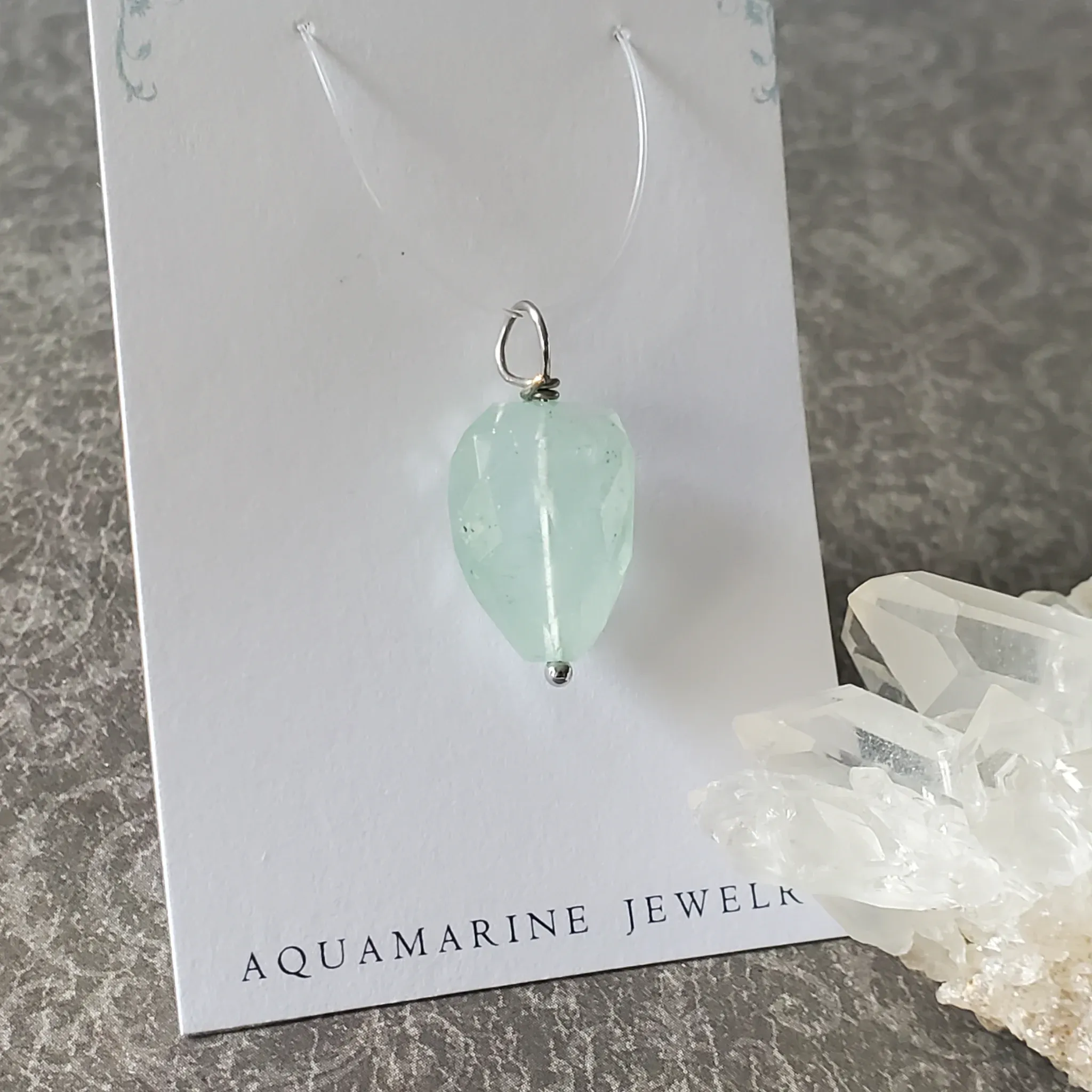 27mm x 13mm x 9.5mm Aquamarine Pendant (photo 4 of 9)