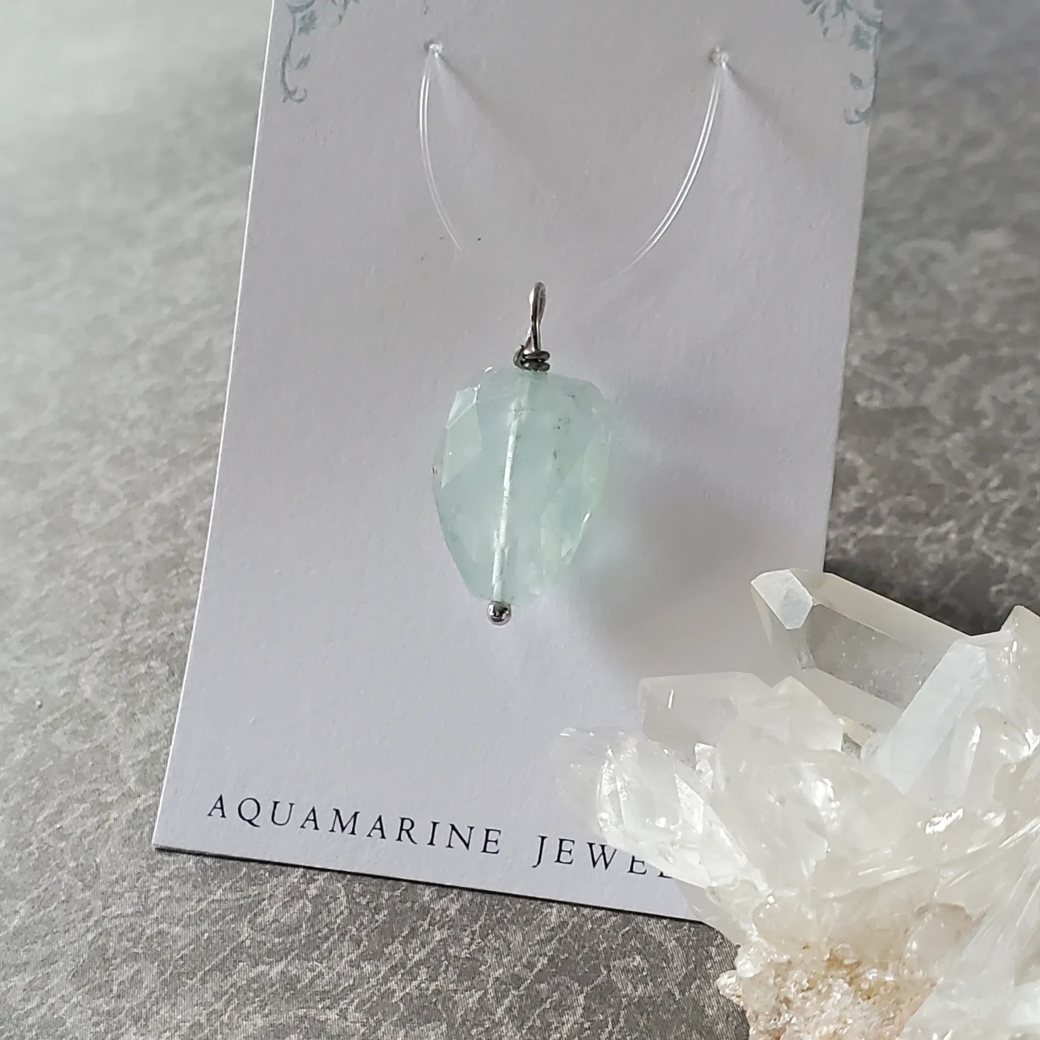 27mm x 13mm x 9.5mm Aquamarine Pendant (photo 5 of 9)