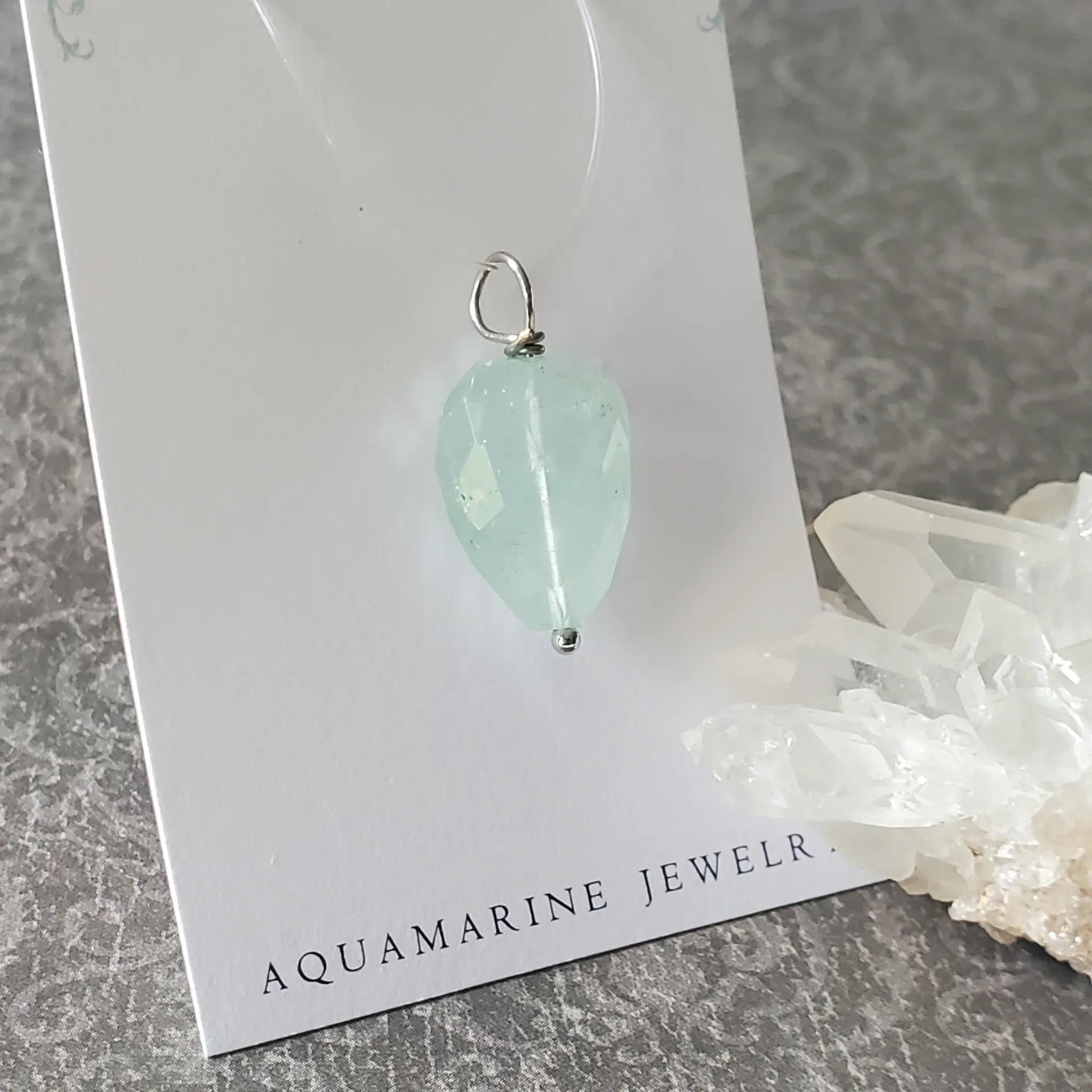 27mm x 13mm x 9.5mm Aquamarine Pendant (photo 6 of 9)